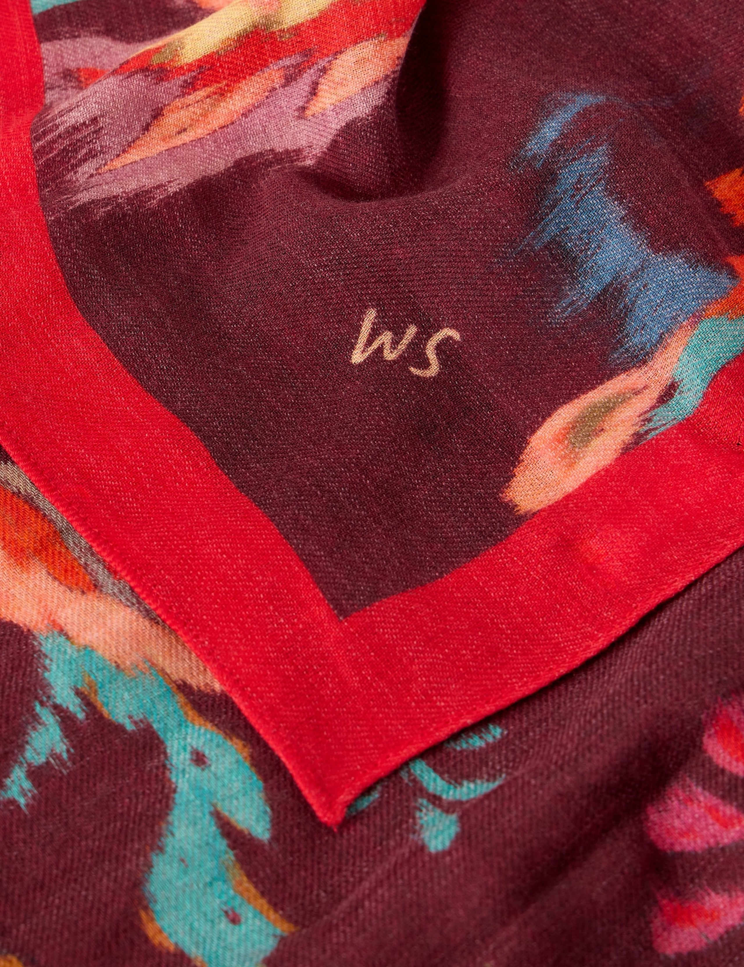 Cotton Wool Blend Printed Square Scarf 3 of 3