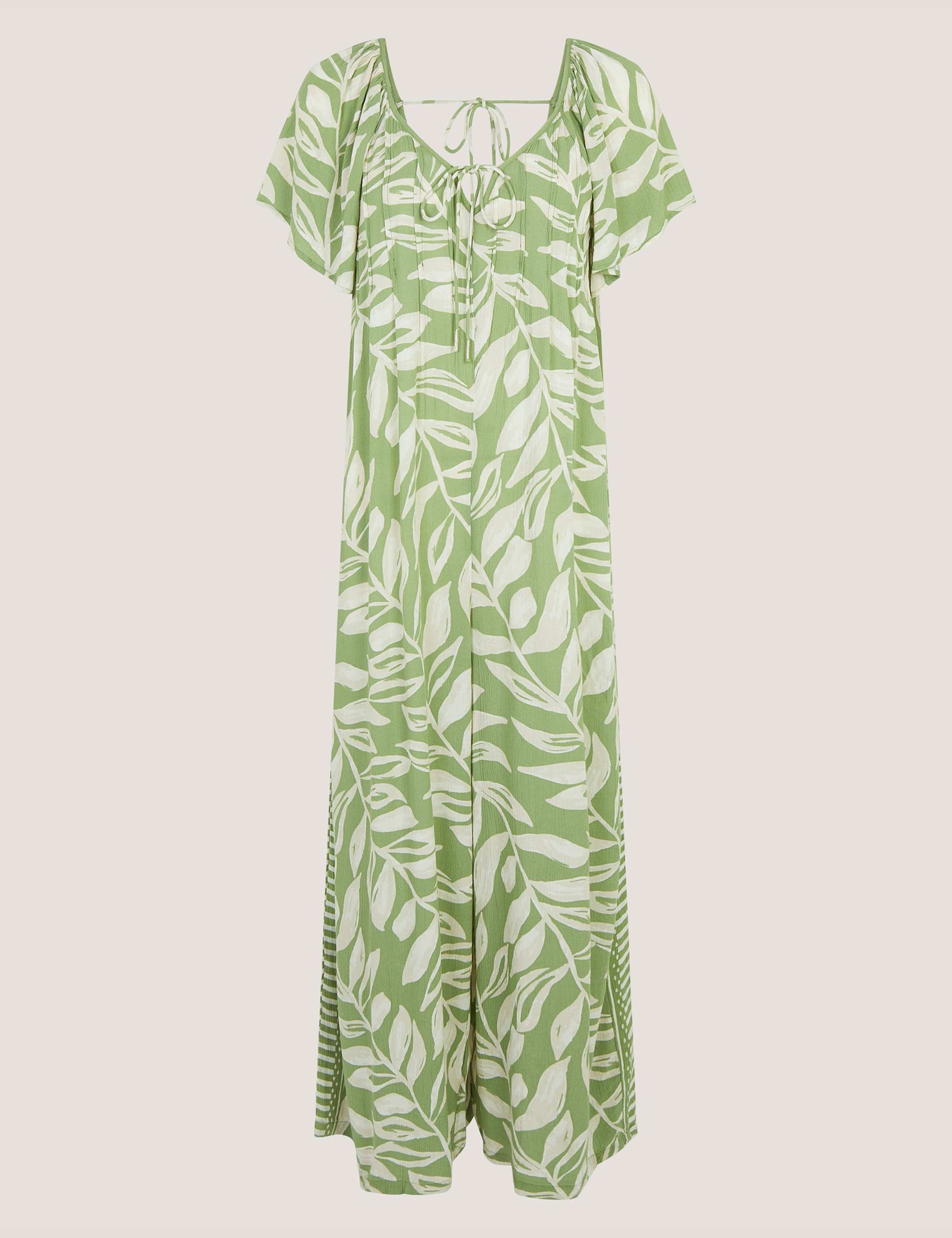 Floral Tie Neck Short Sleeve Jumpsuit 2 of 5