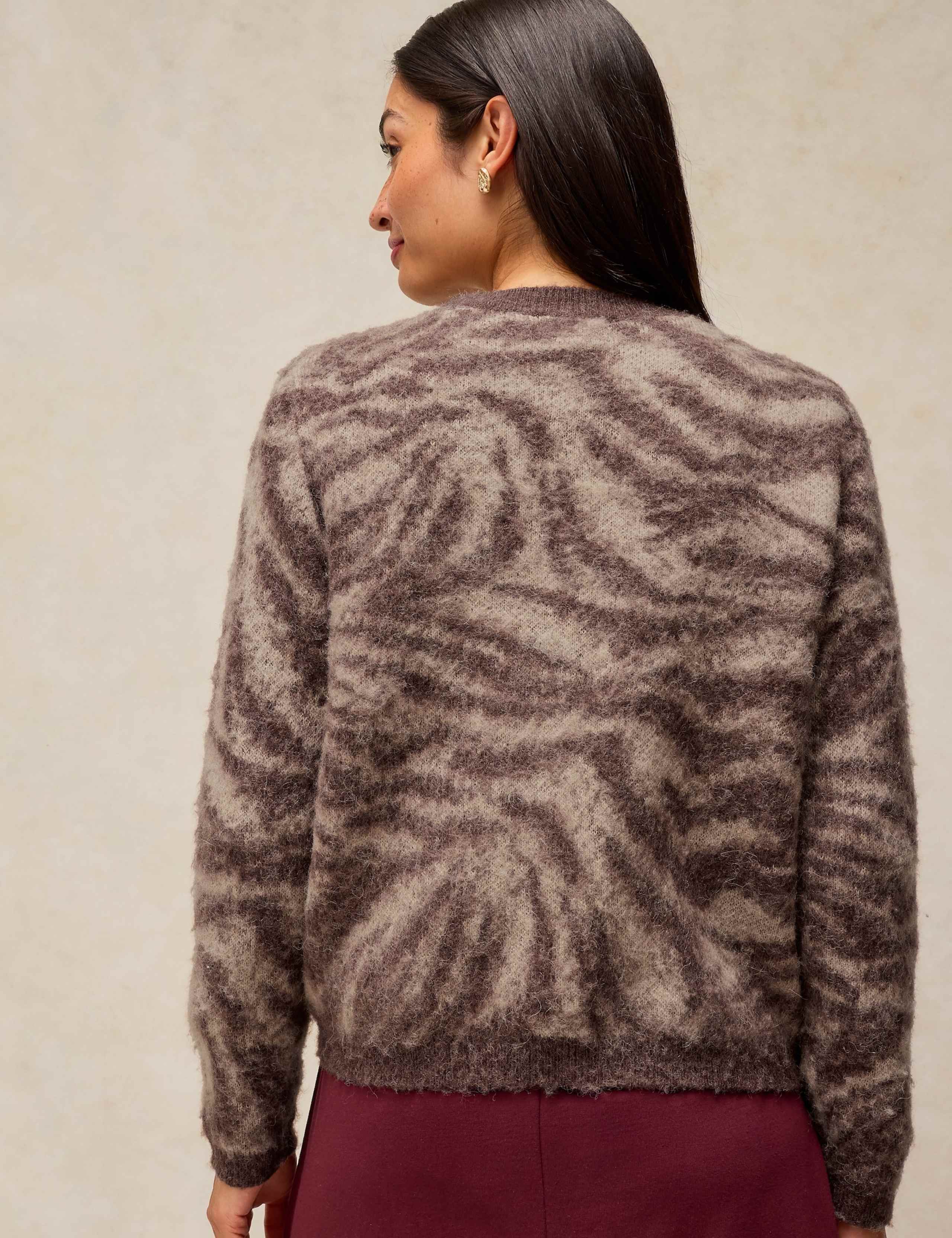 Fluffy Animal Print Jumper with Wool 3 of 6
