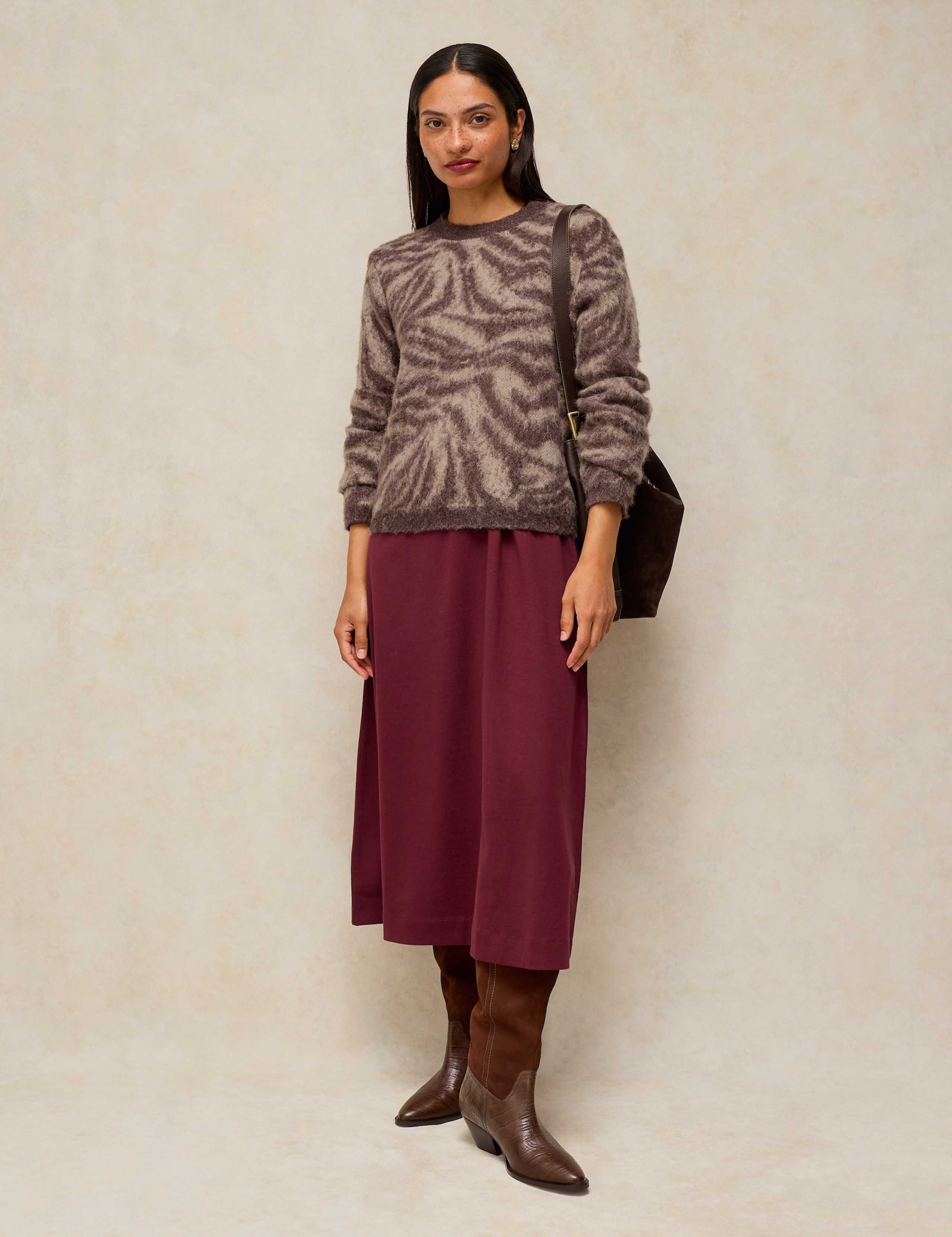Fluffy Animal Print Jumper with Wool 4 of 6