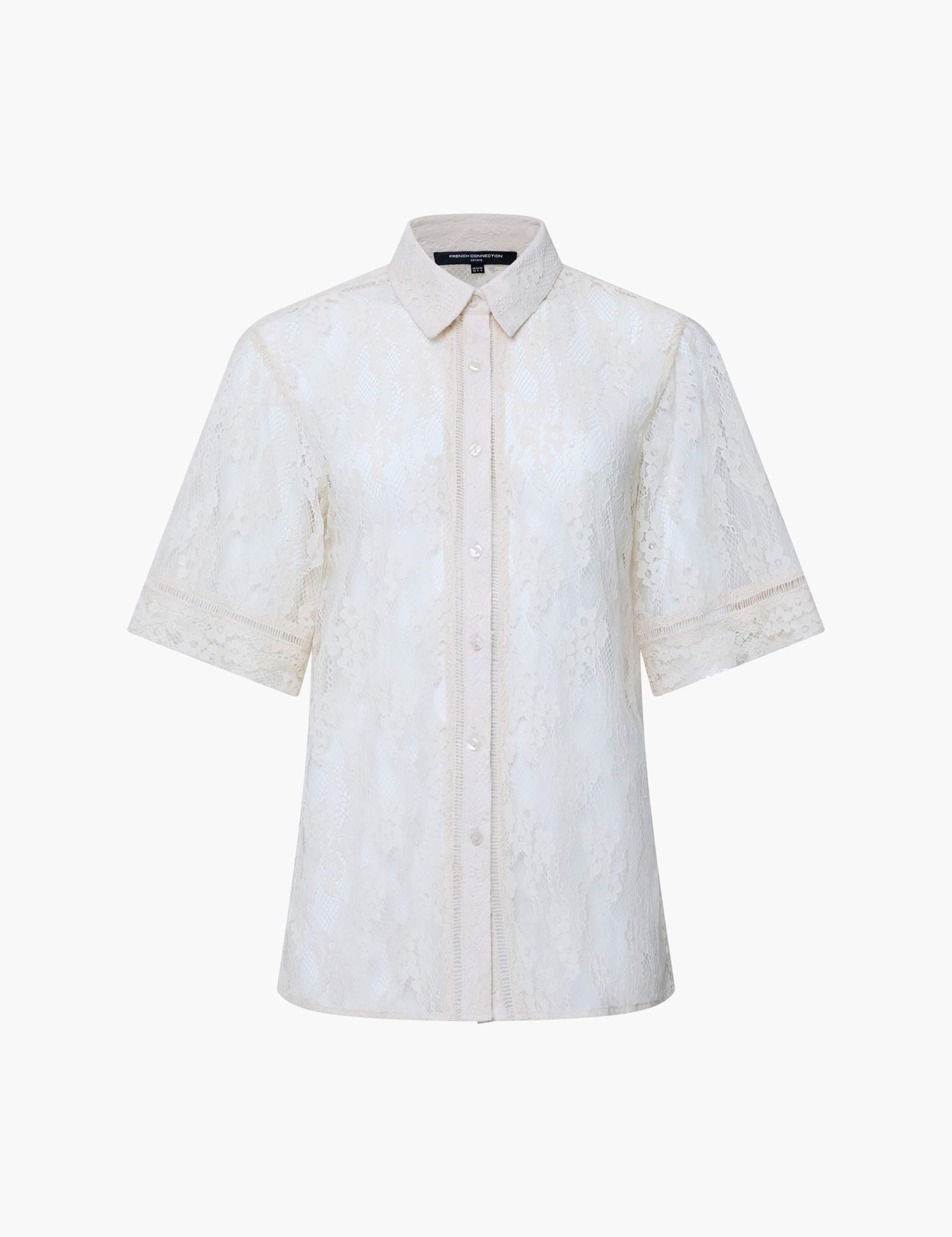 Floral Lace Collared Button Through Shirt 2 of 5