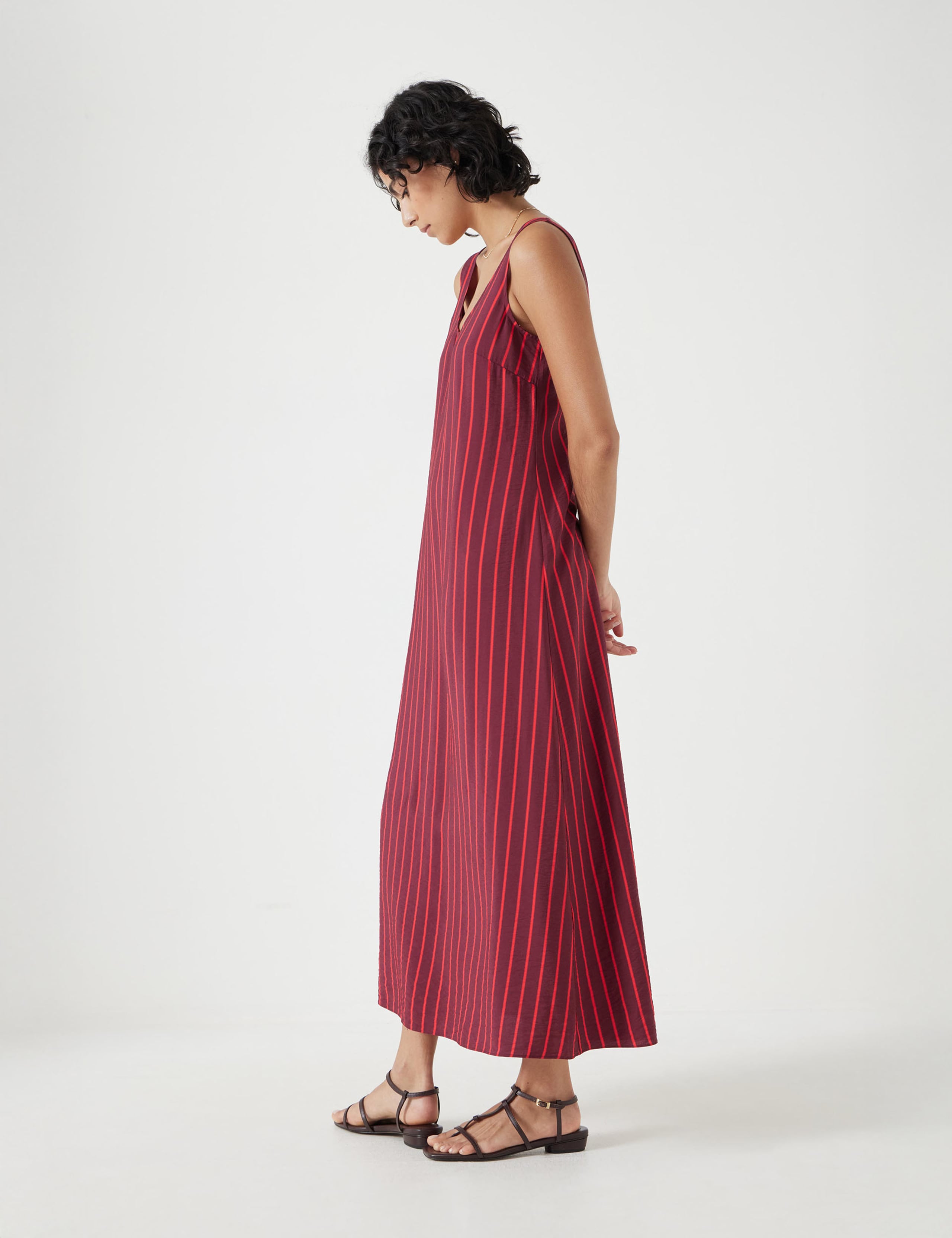 Striped Scoop Neck Maxi Column Dress 4 of 5