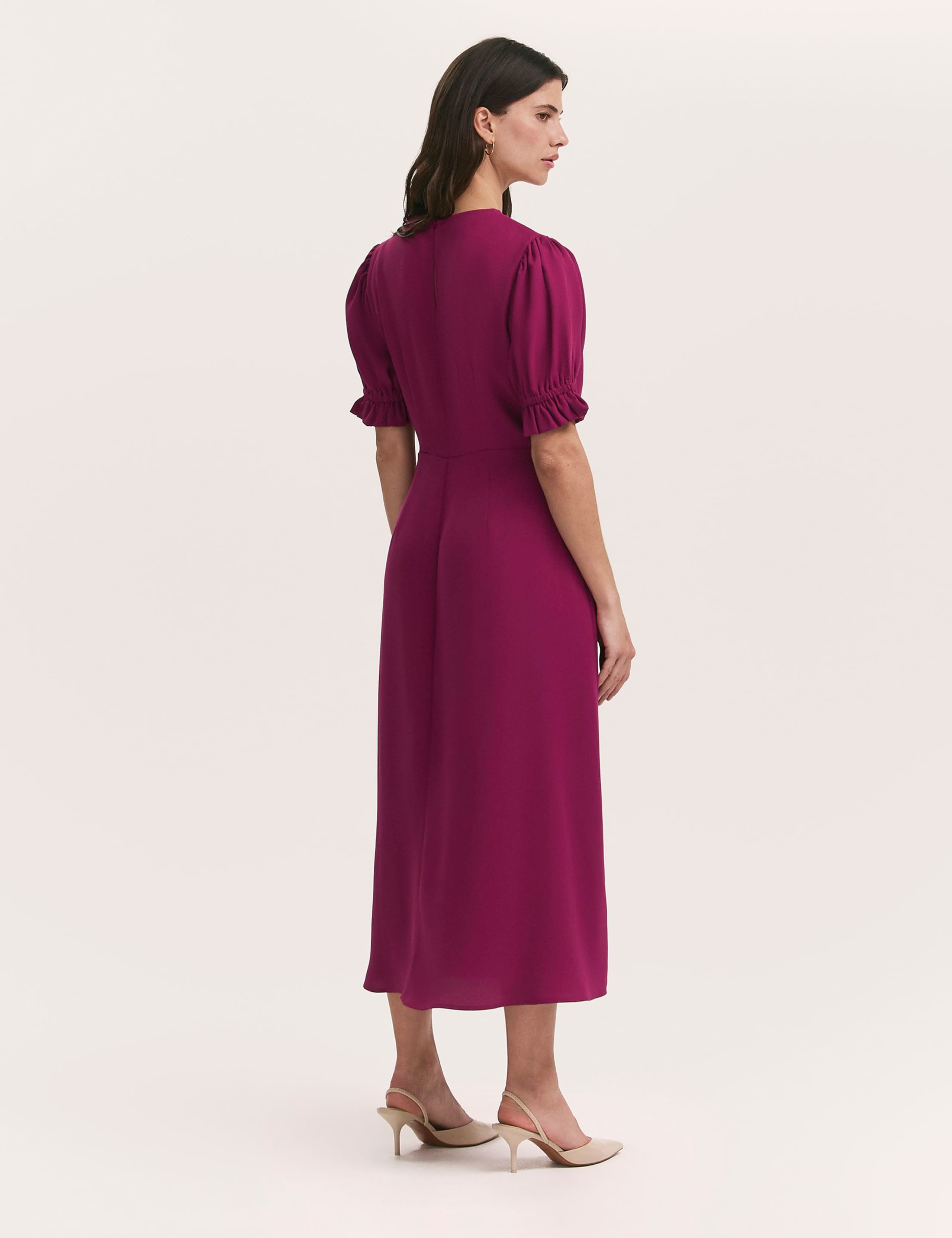Cotton Rich Round Neck Midi Tea Dress 2 of 4