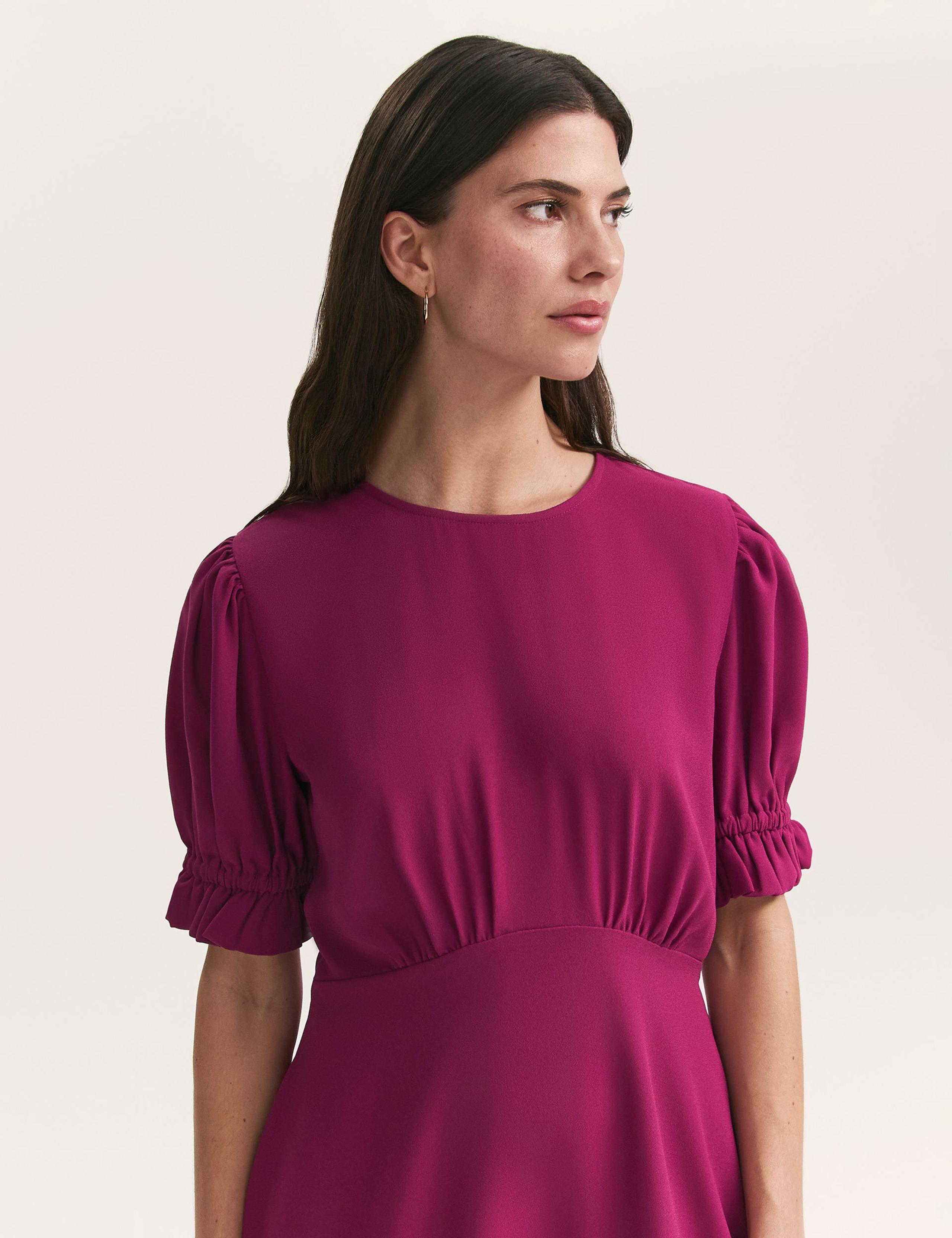 Cotton Rich Round Neck Midi Tea Dress 4 of 4