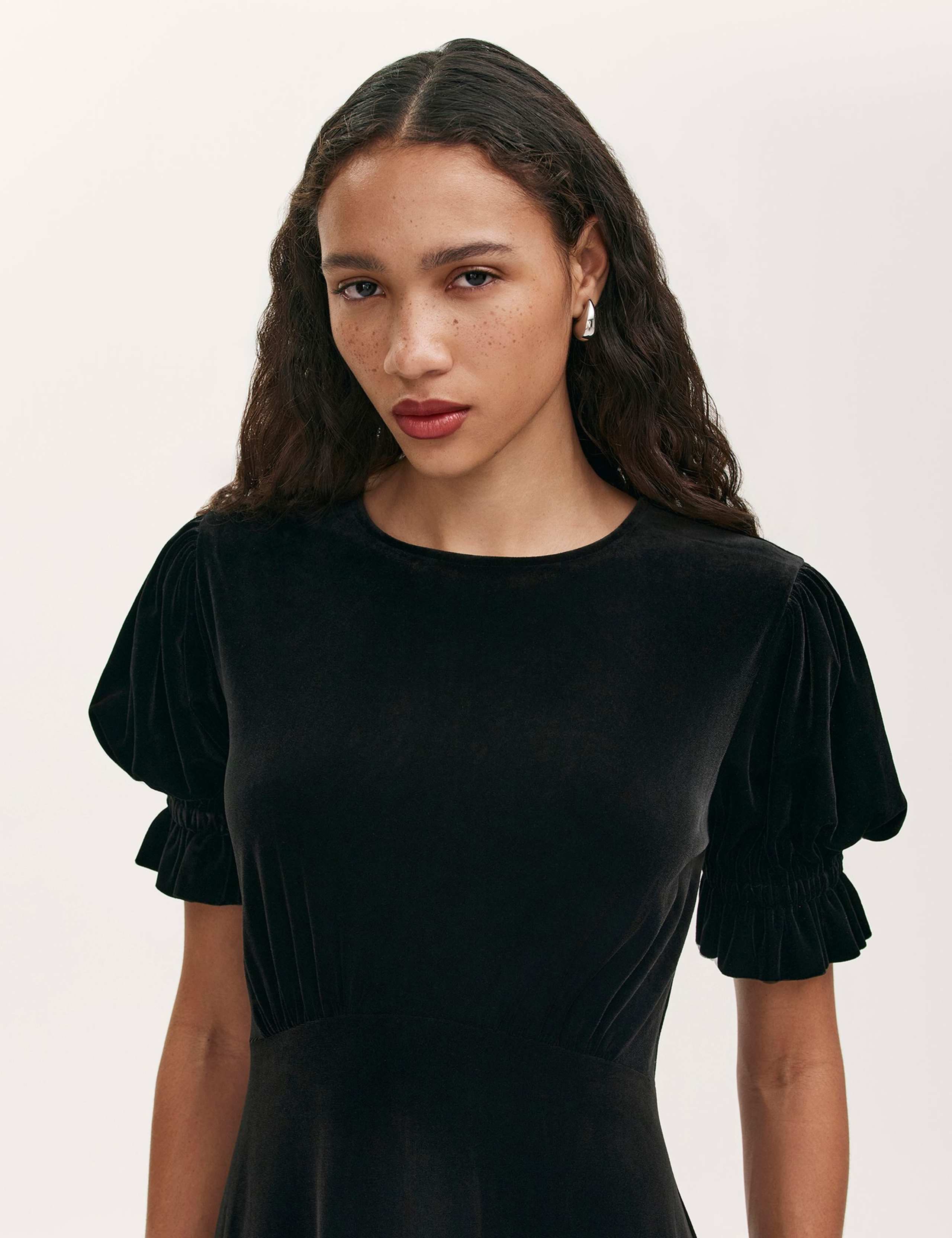 Cotton Rich Round Neck Midi Tea Dress 5 of 5