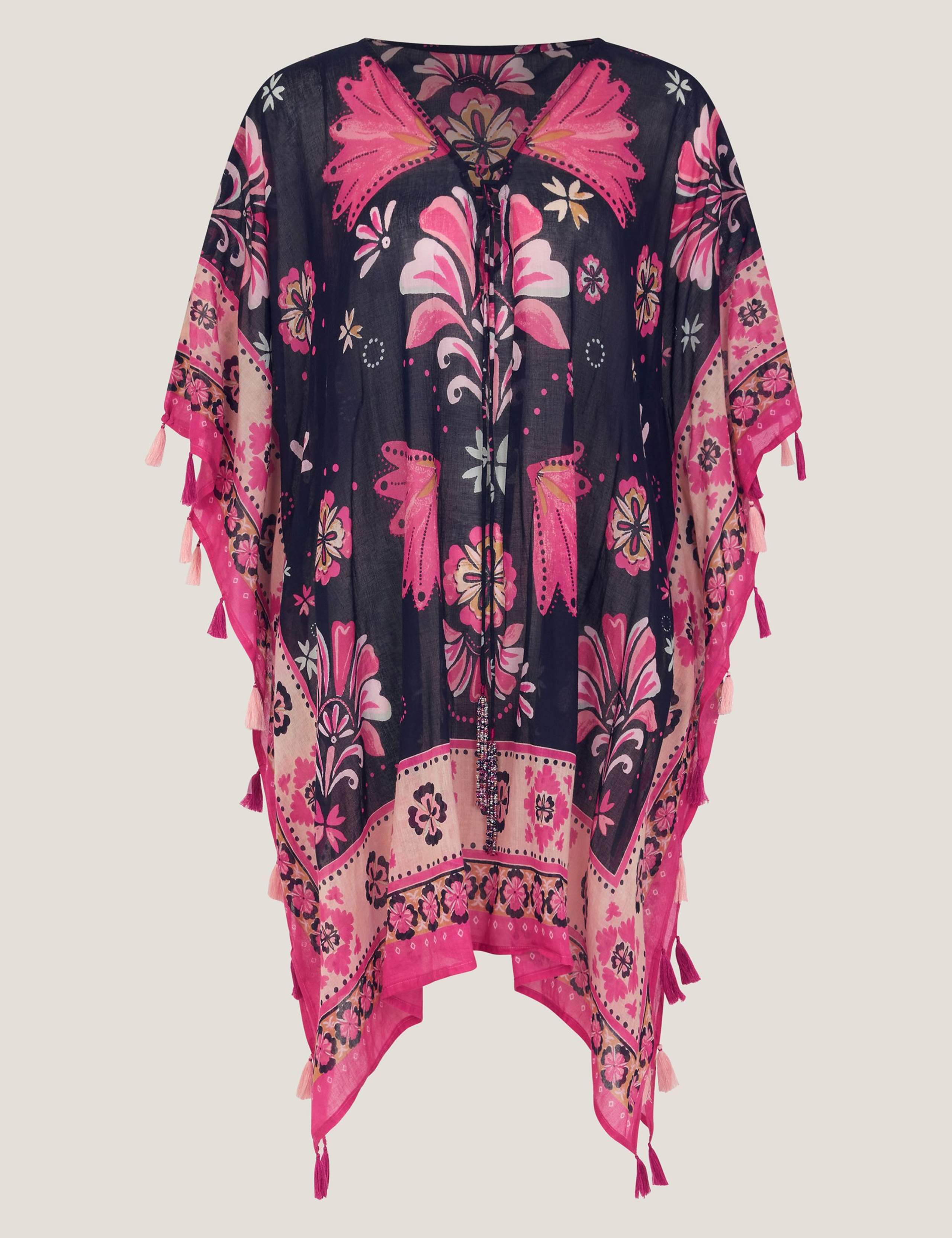 Cotton Rich Printed Beach Cover Up Kaftan 2 of 5