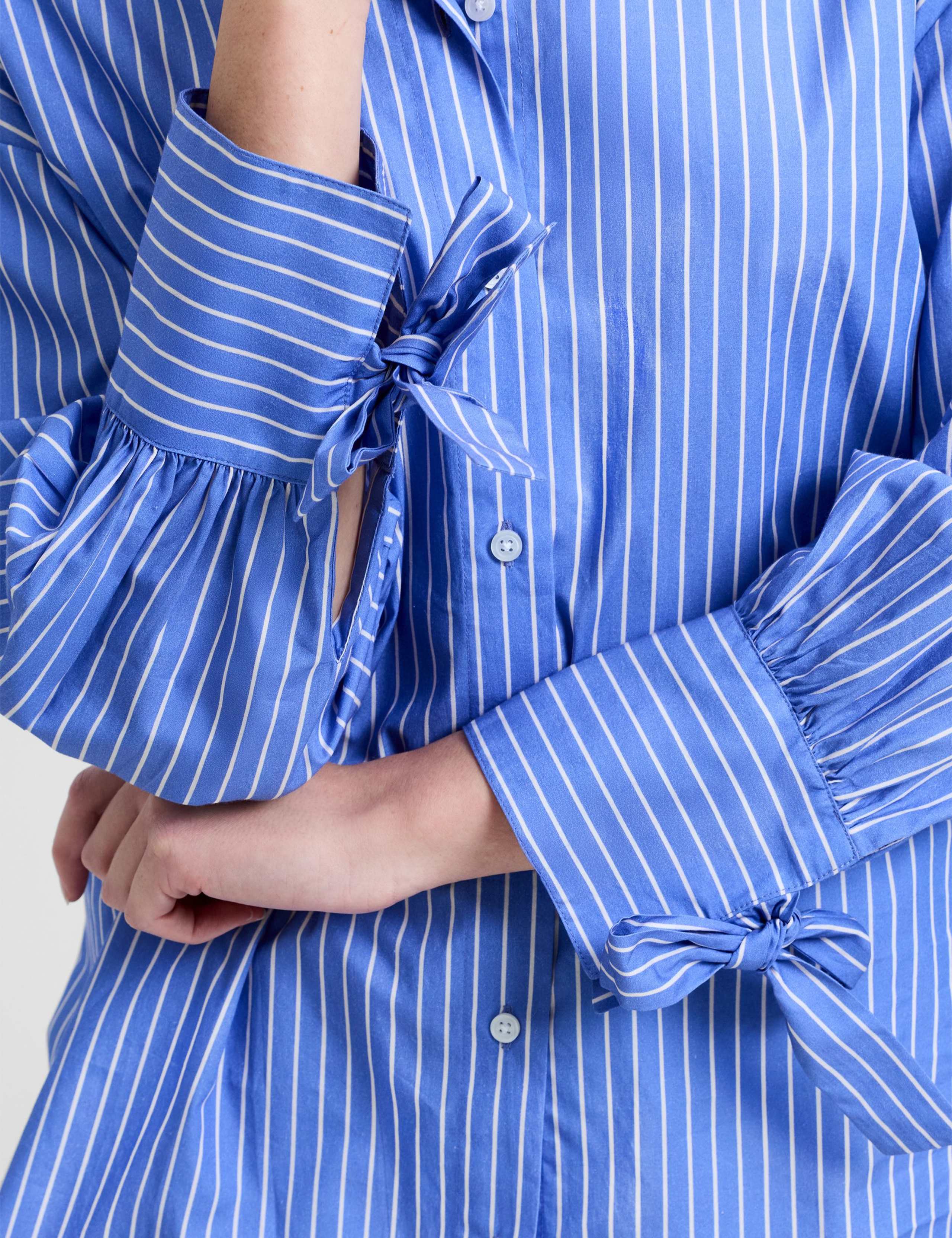 Pure Cotton Striped Bow Detail Shirt 5 of 5