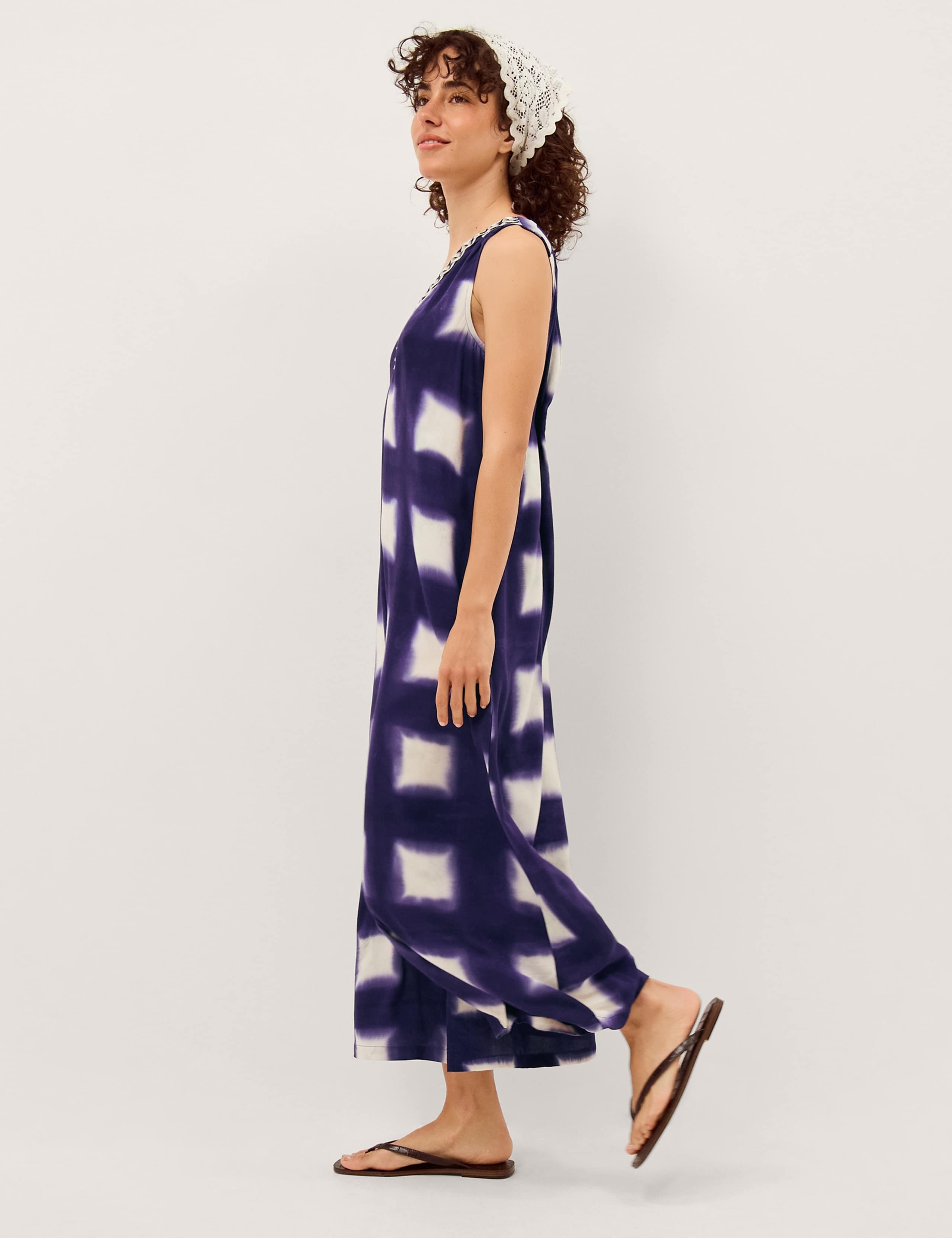 Geometric Tie Dye V-Neck Relaxed Jumpsuit 2 of 4