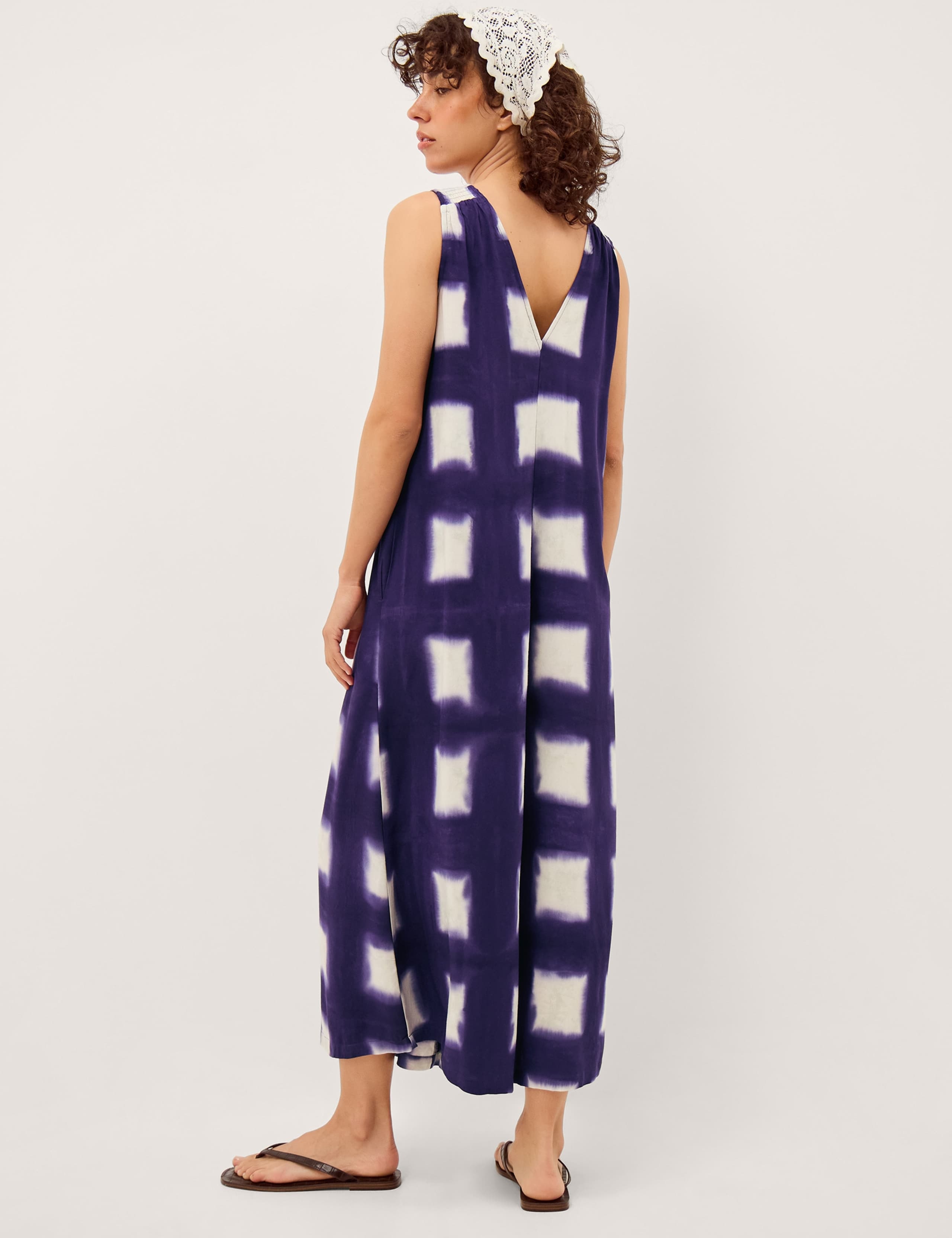 Geometric Tie Dye V-Neck Relaxed Jumpsuit 3 of 4