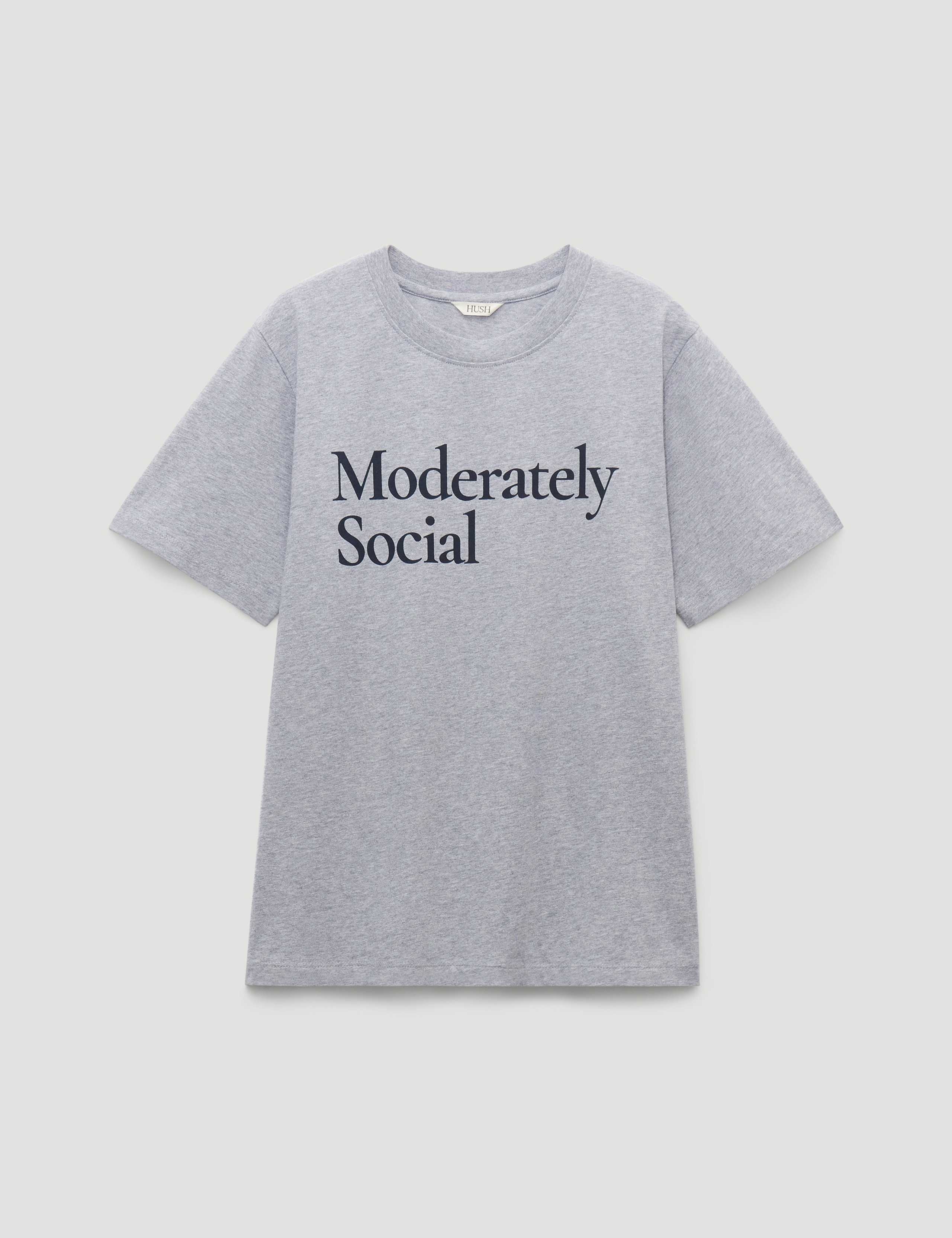 Pure Cotton Moderately Social Slogan T-Shirt 2 of 5