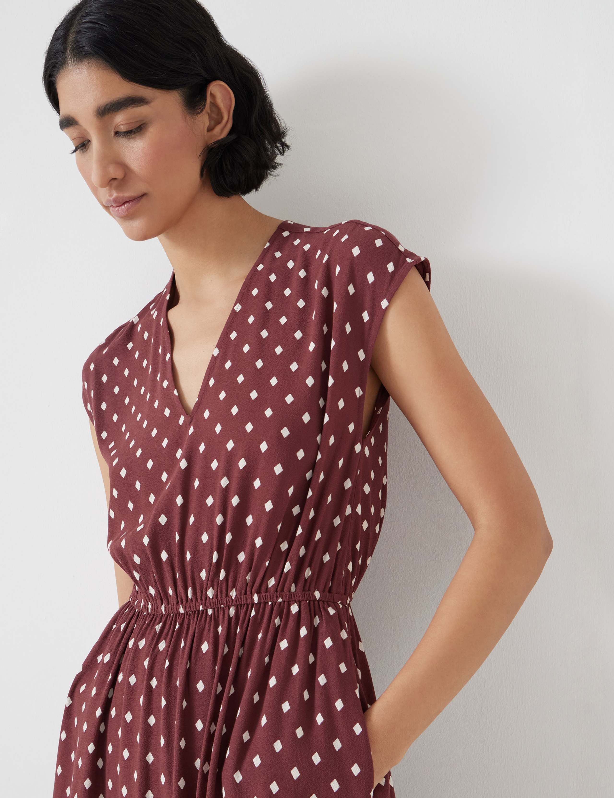 Geometric Print Maxi Waisted Relaxed Dress 3 of 5
