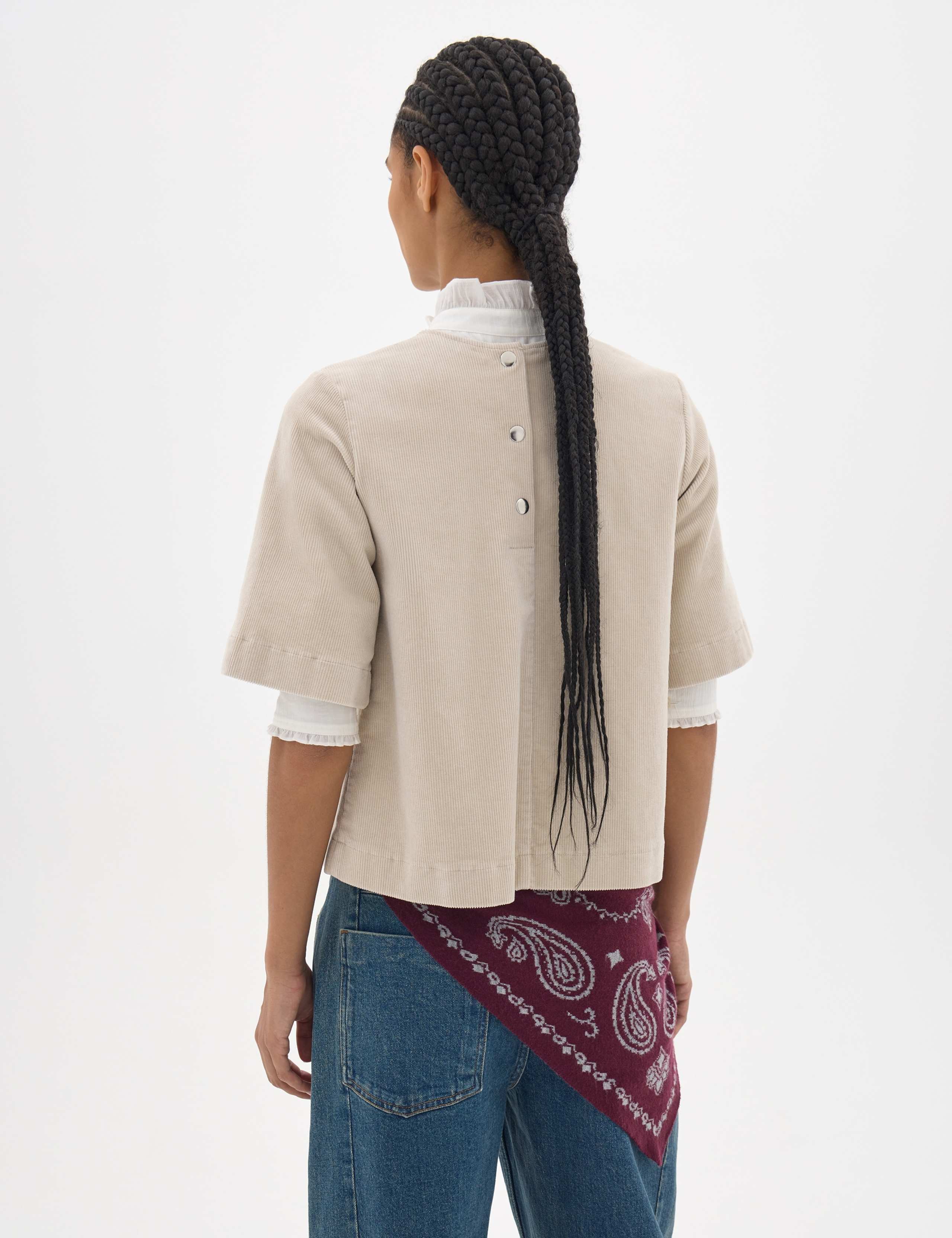 Striped Corduroy Crew Neck T-Shirt 5 of 5