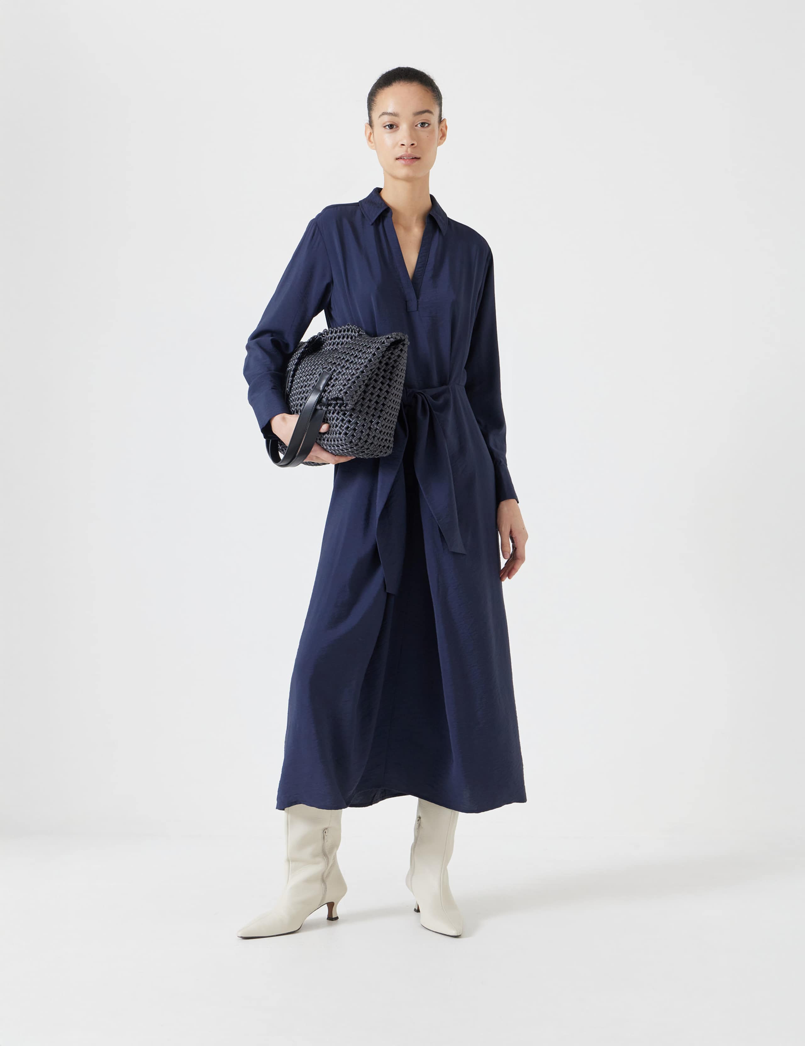 Tie Front Maxi Waisted Dress 3 of 6