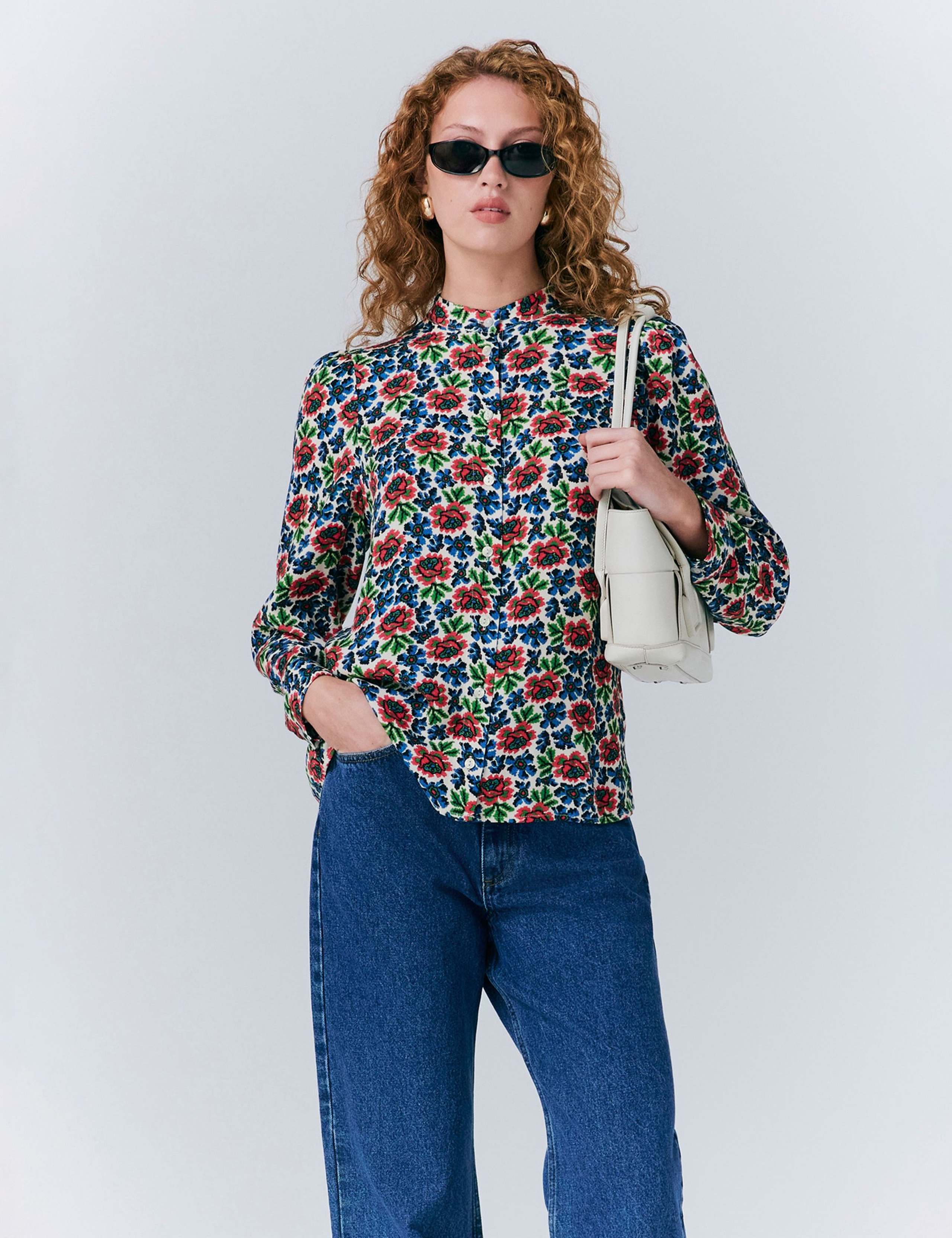 Crepe Floral Button Through Blouse 2 of 5
