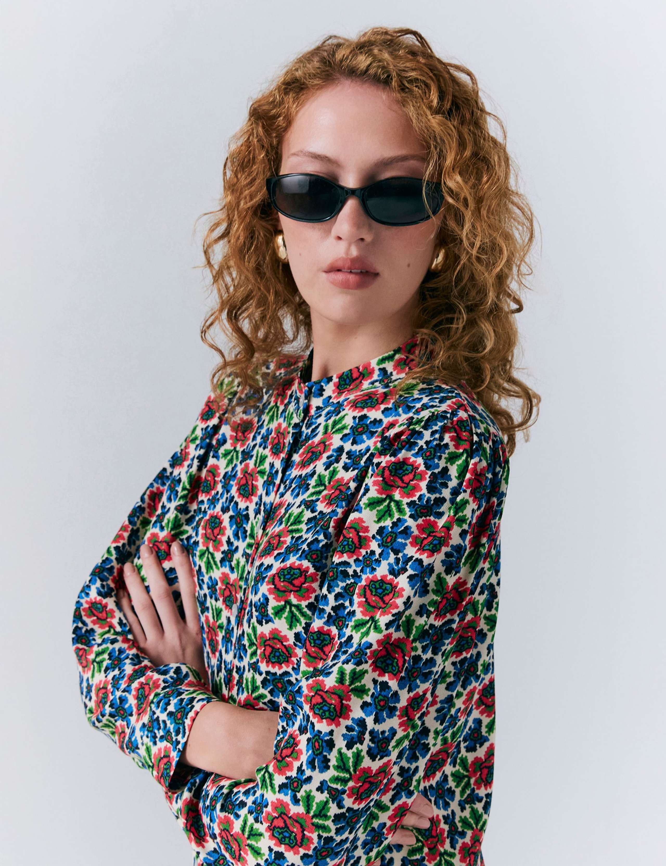 Crepe Floral Button Through Blouse 3 of 5