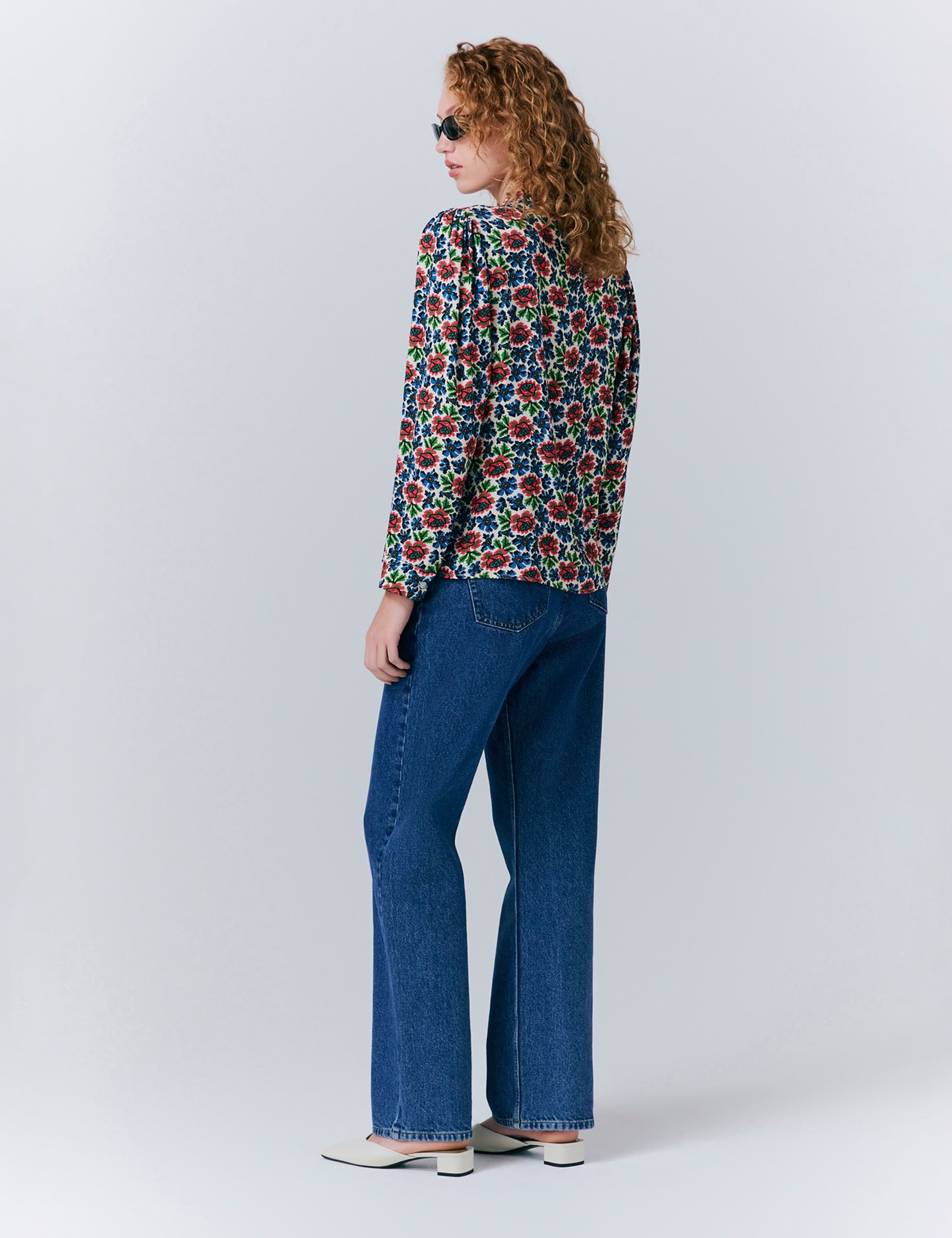 Crepe Floral Button Through Blouse 4 of 5