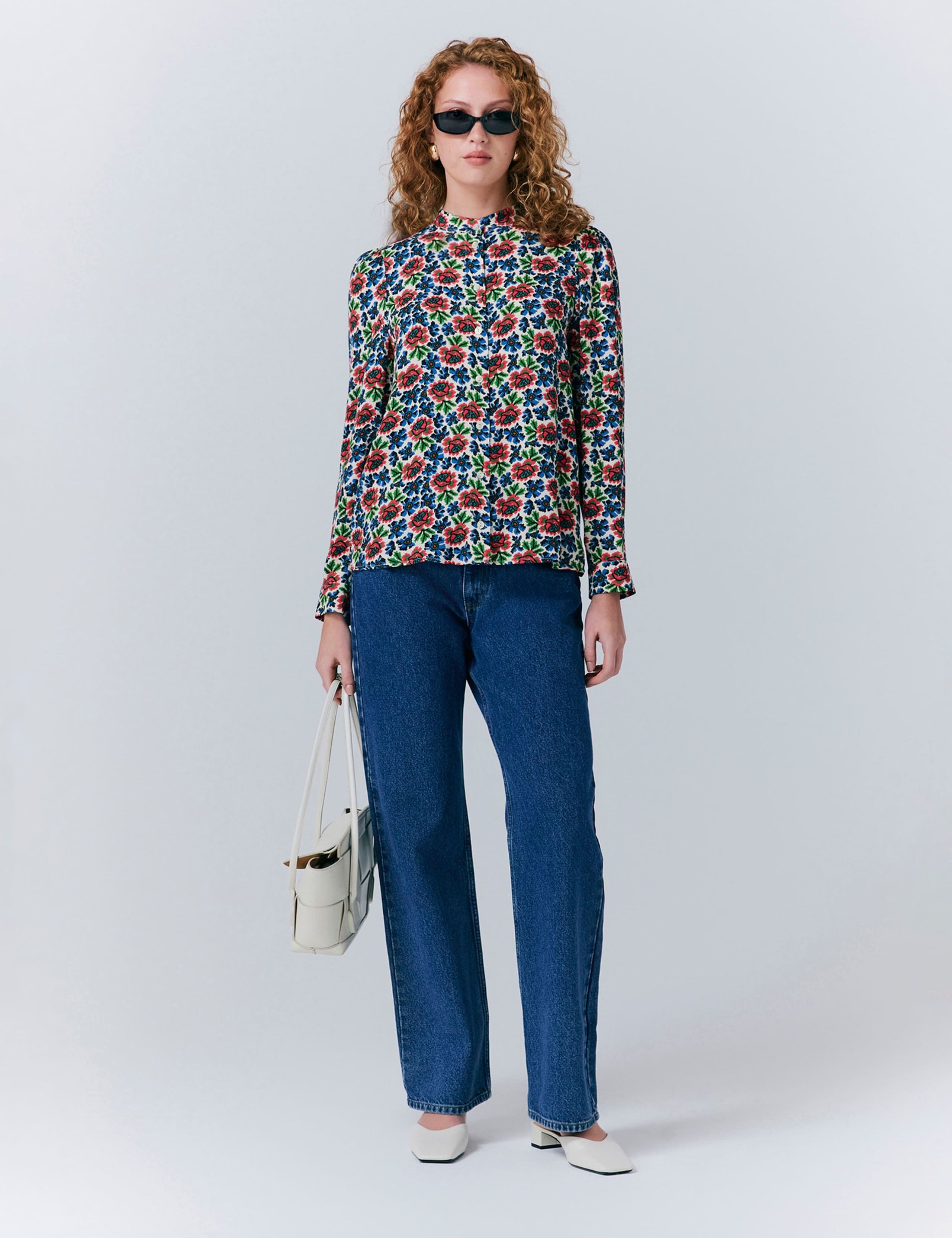 Crepe Floral Button Through Blouse 5 of 5