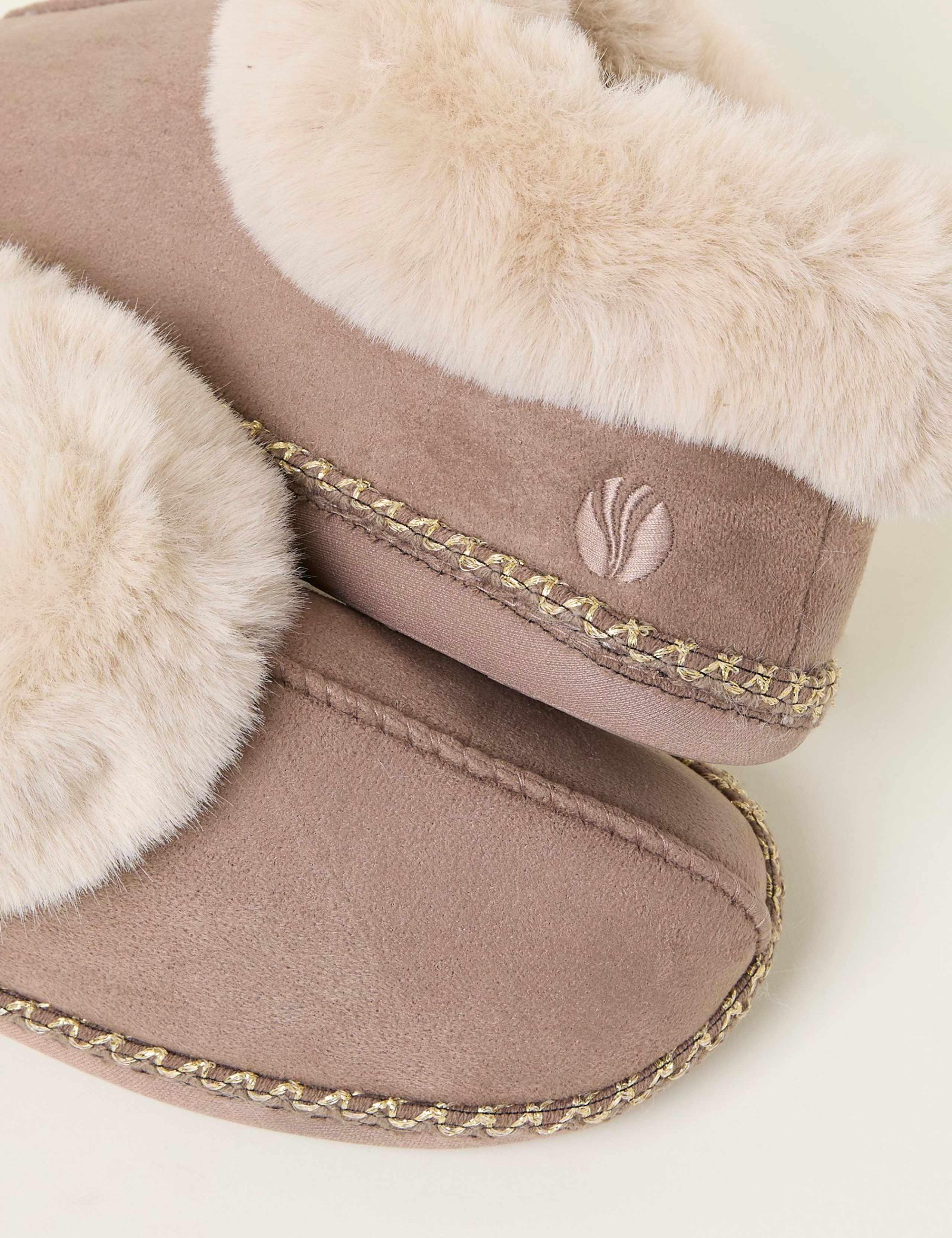 Faux Fur Cuff Slipper Boots 3 of 3