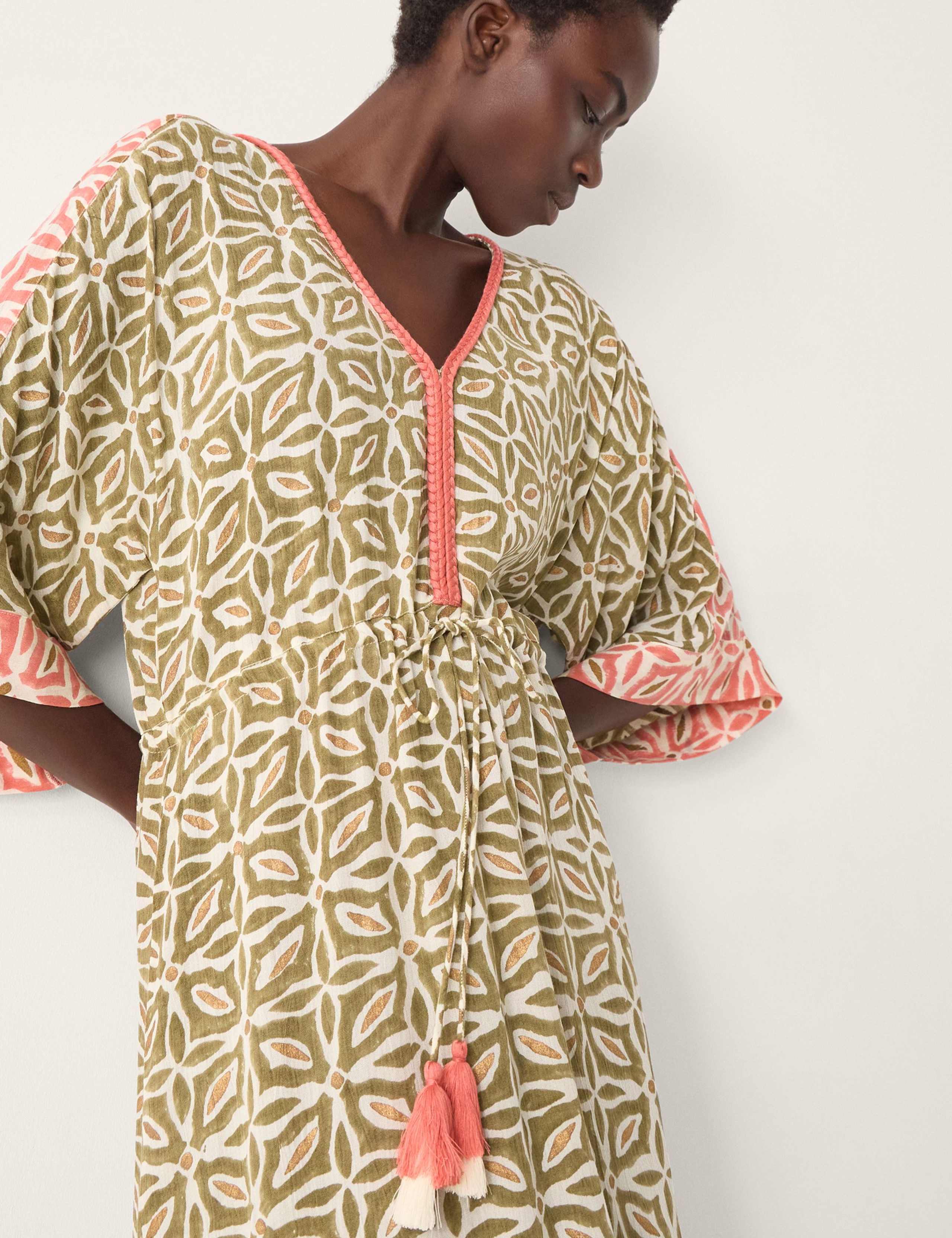 Printed V-Neck Midi Beach Dress 3 of 3