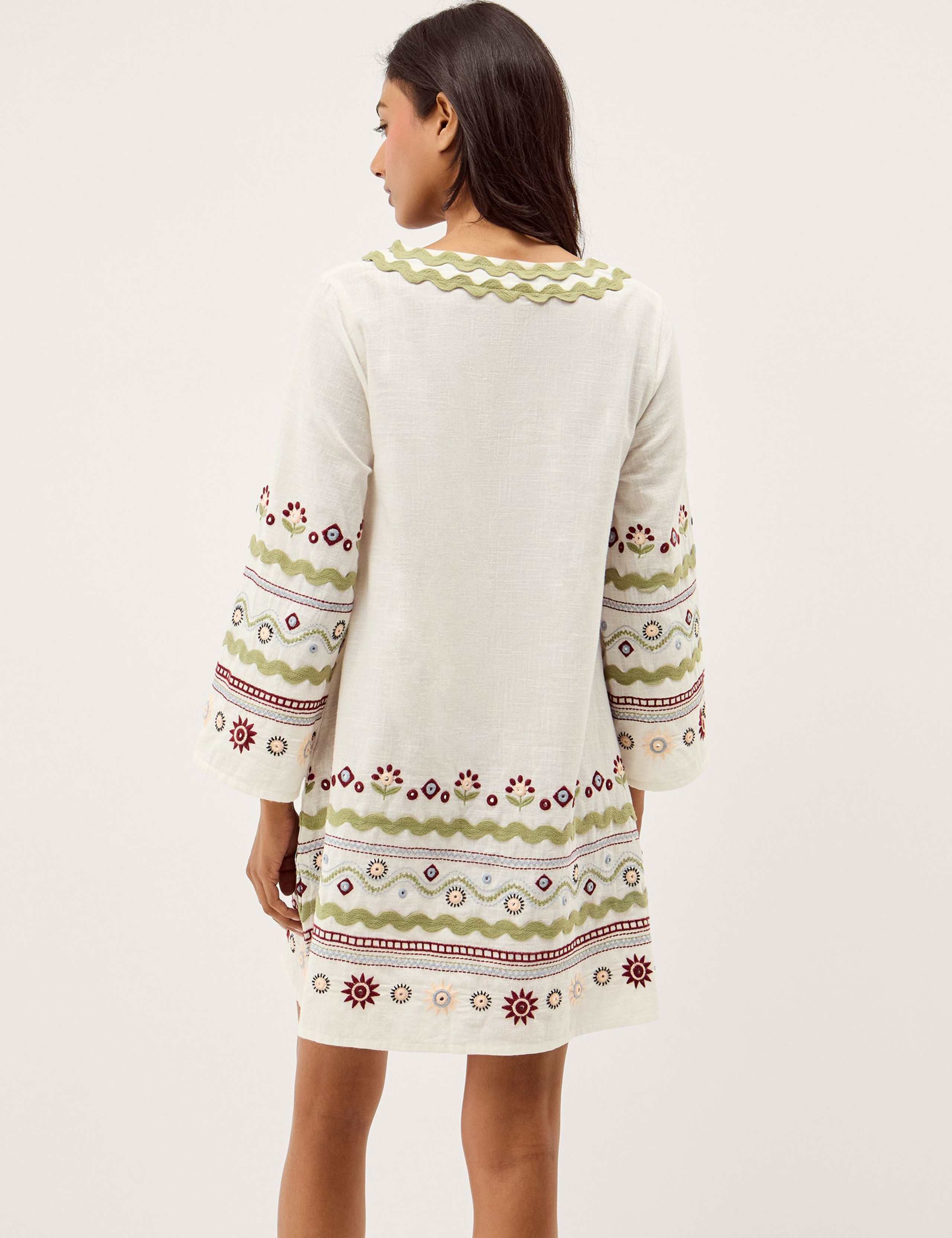 Pure Cotton Embroidered V-Neck Relaxed Tunic 4 of 5