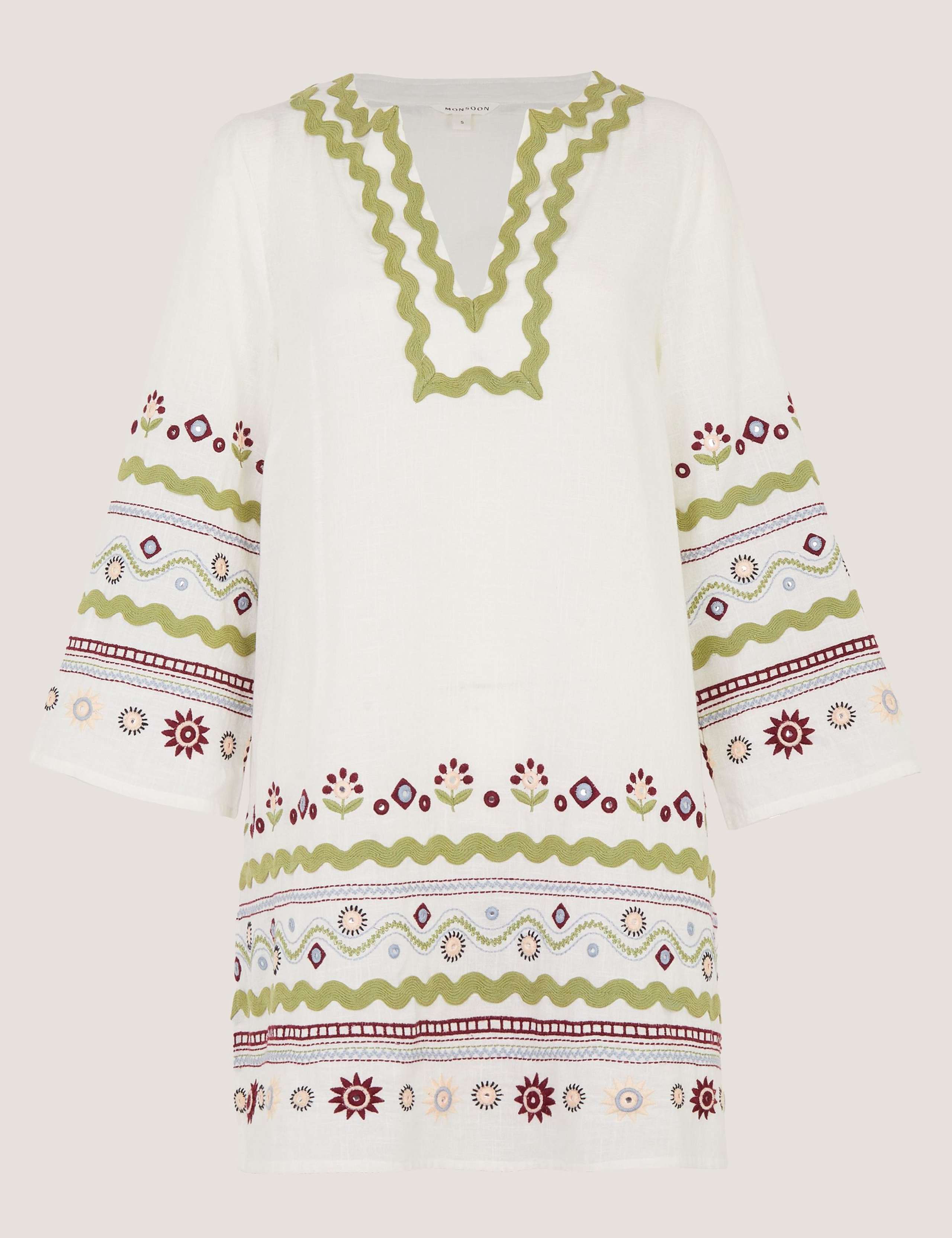 Pure Cotton Embroidered V-Neck Relaxed Tunic 2 of 5