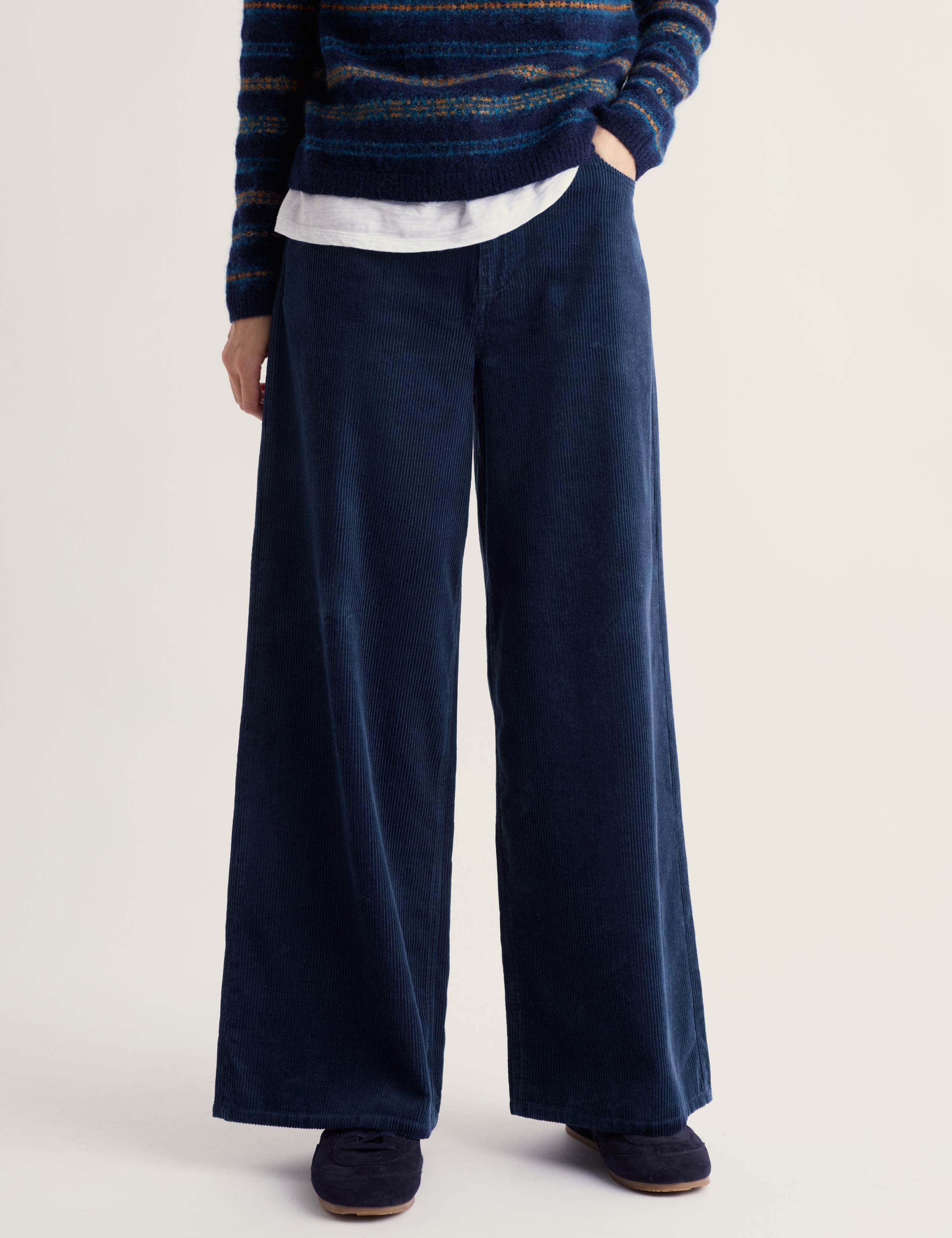 Pure Cotton Cord Wide Leg Trousers 4 of 5