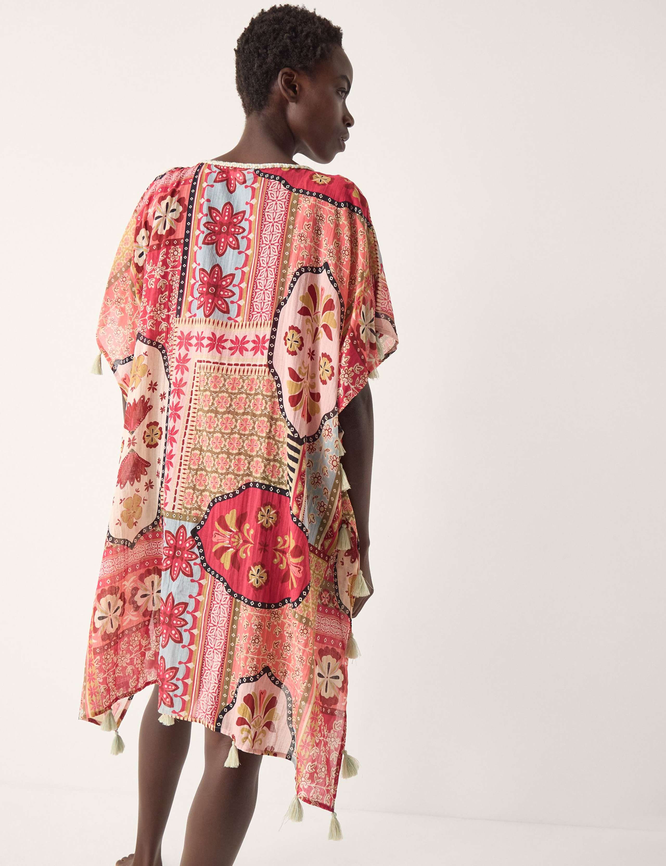 Printed V-Neck Mini Beach Dress 2 of 4