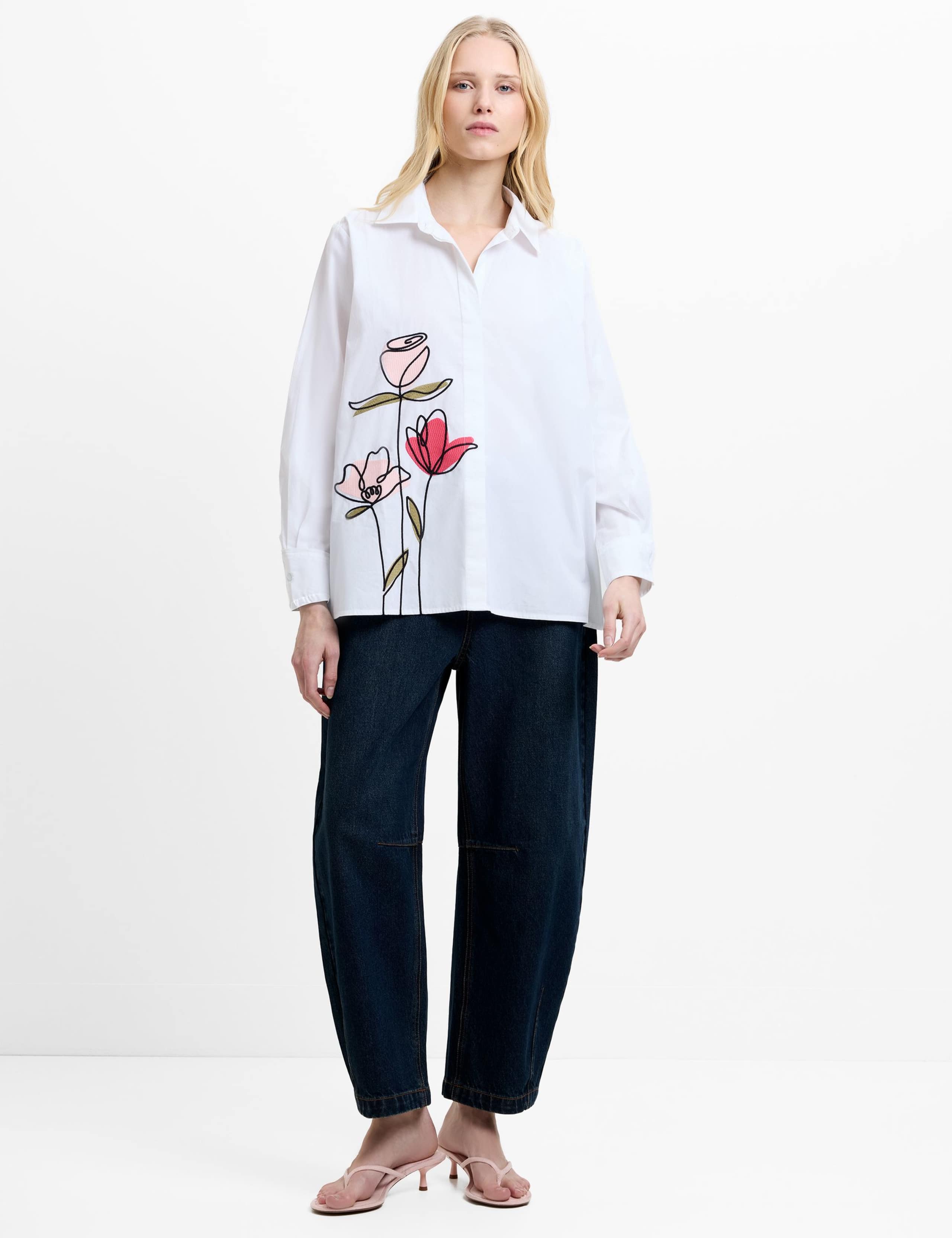 Pure Cotton Floral Embroidered Shirt 3 of 6