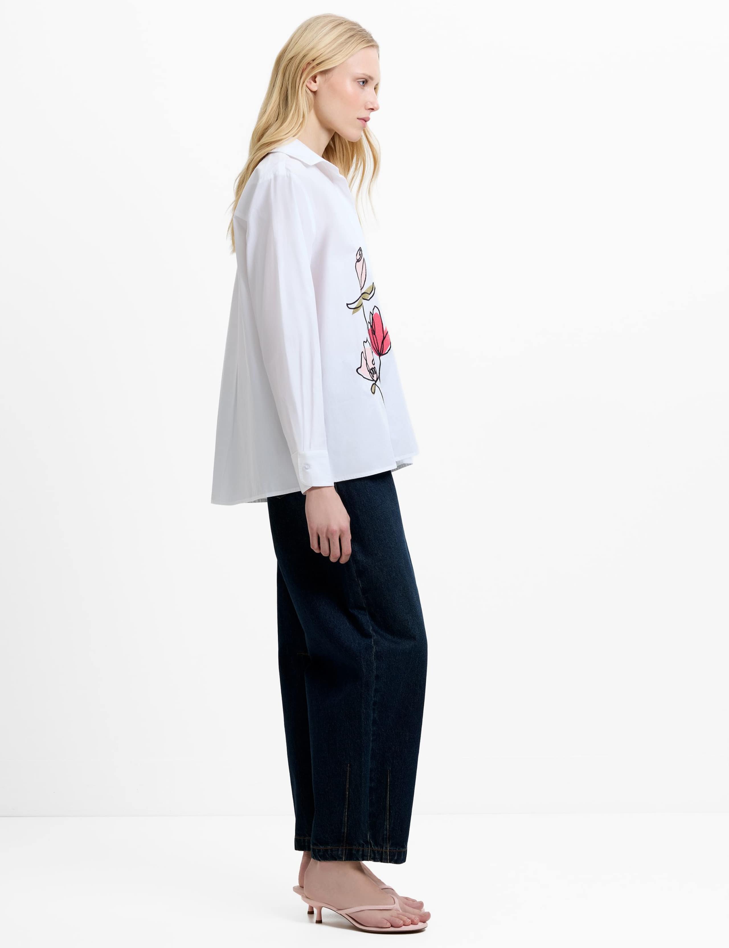 Pure Cotton Floral Embroidered Shirt 4 of 6