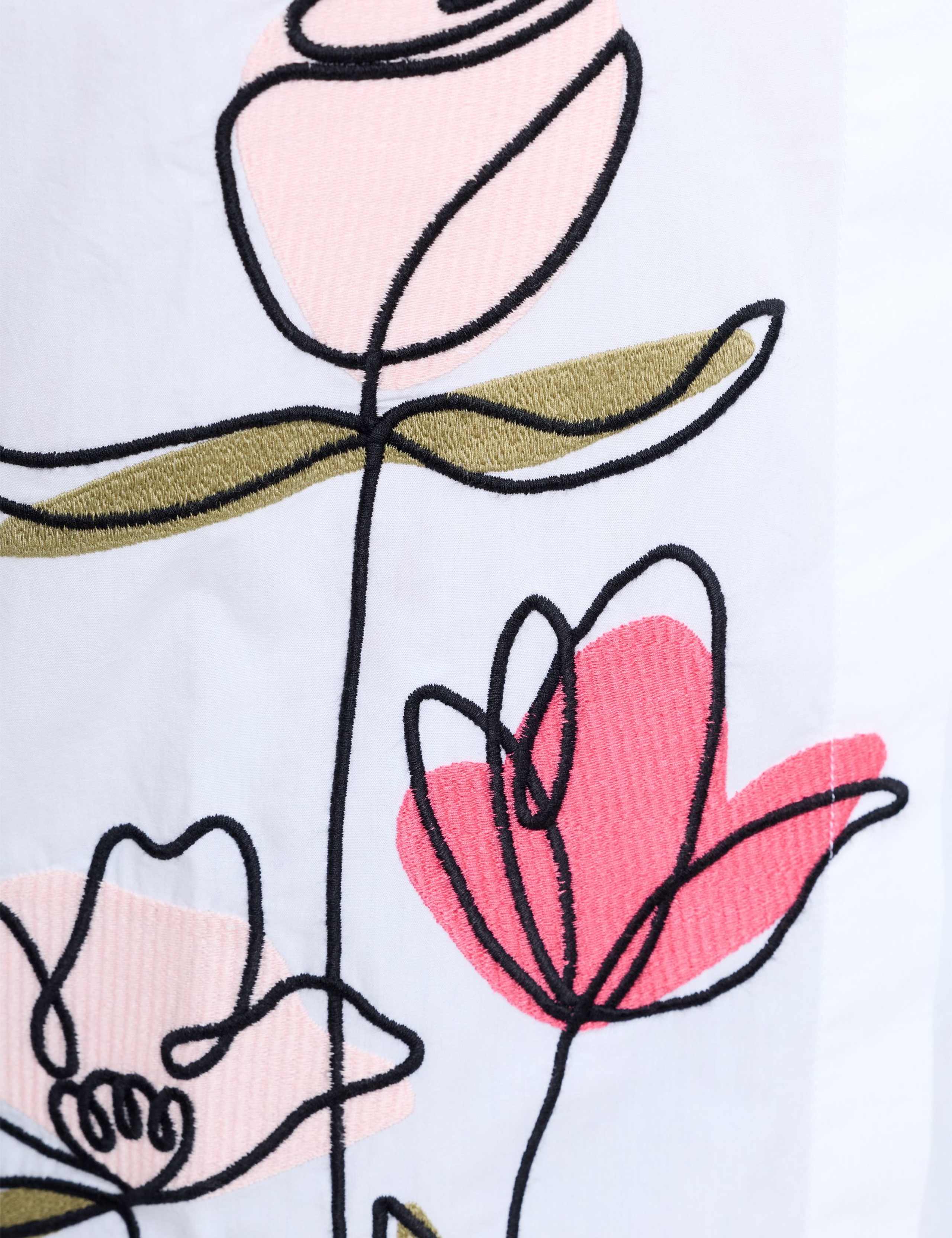 Pure Cotton Floral Embroidered Shirt 6 of 6