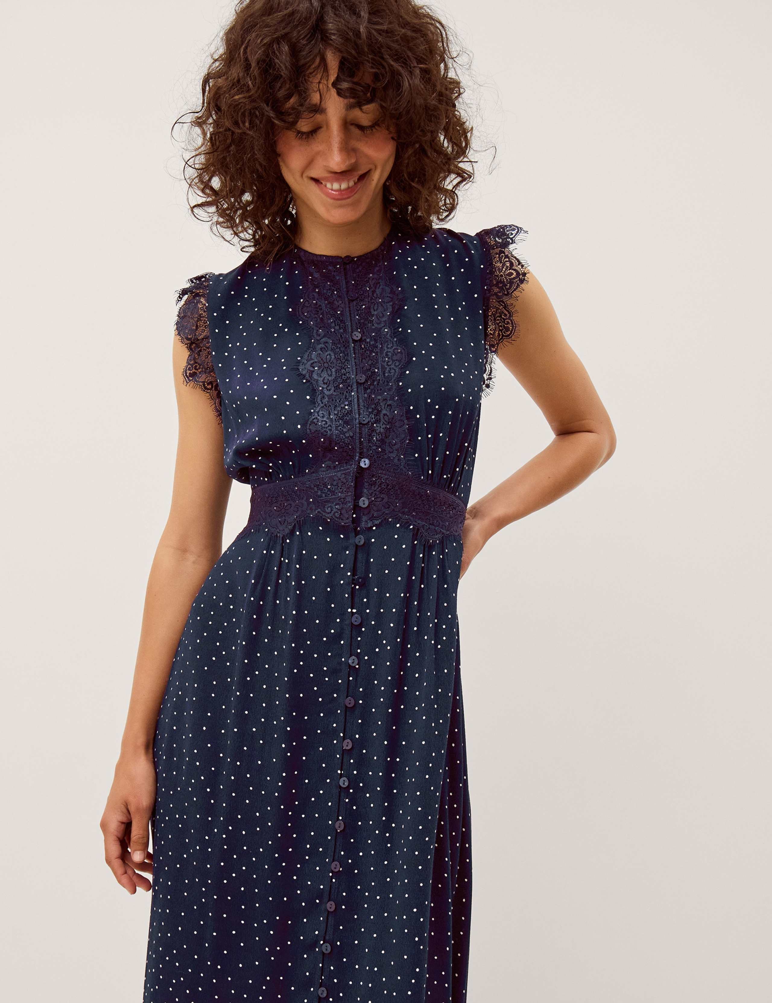 Polka Dot Midi Tea Dress 3 of 5
