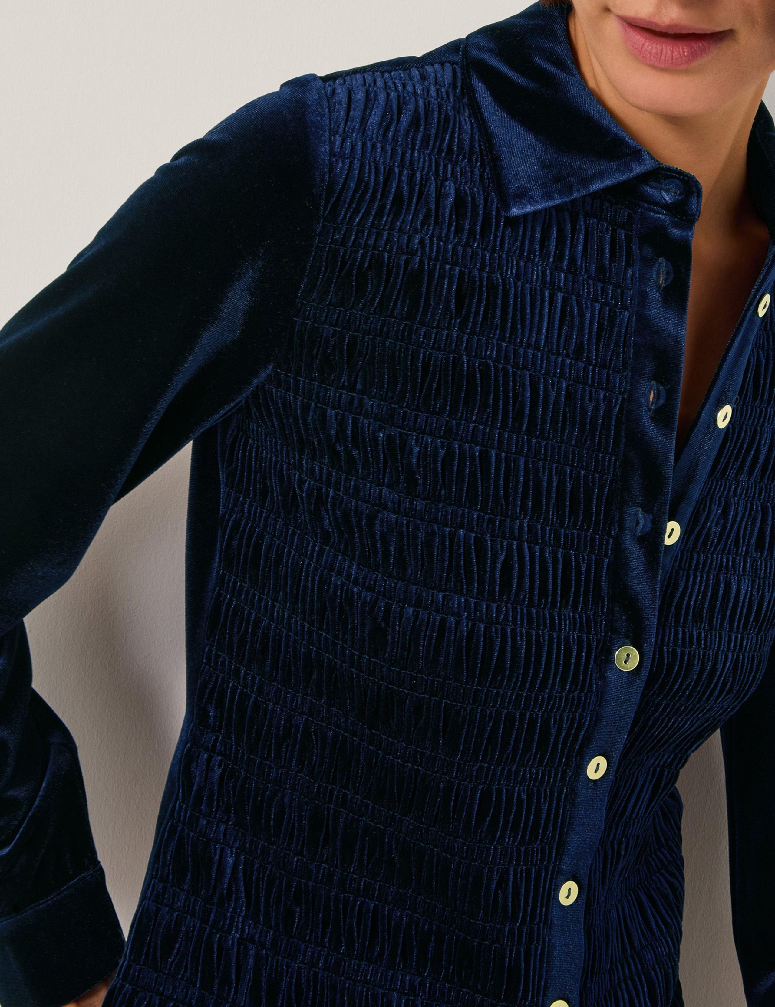 Velvet Smocked Shirt 5 of 5