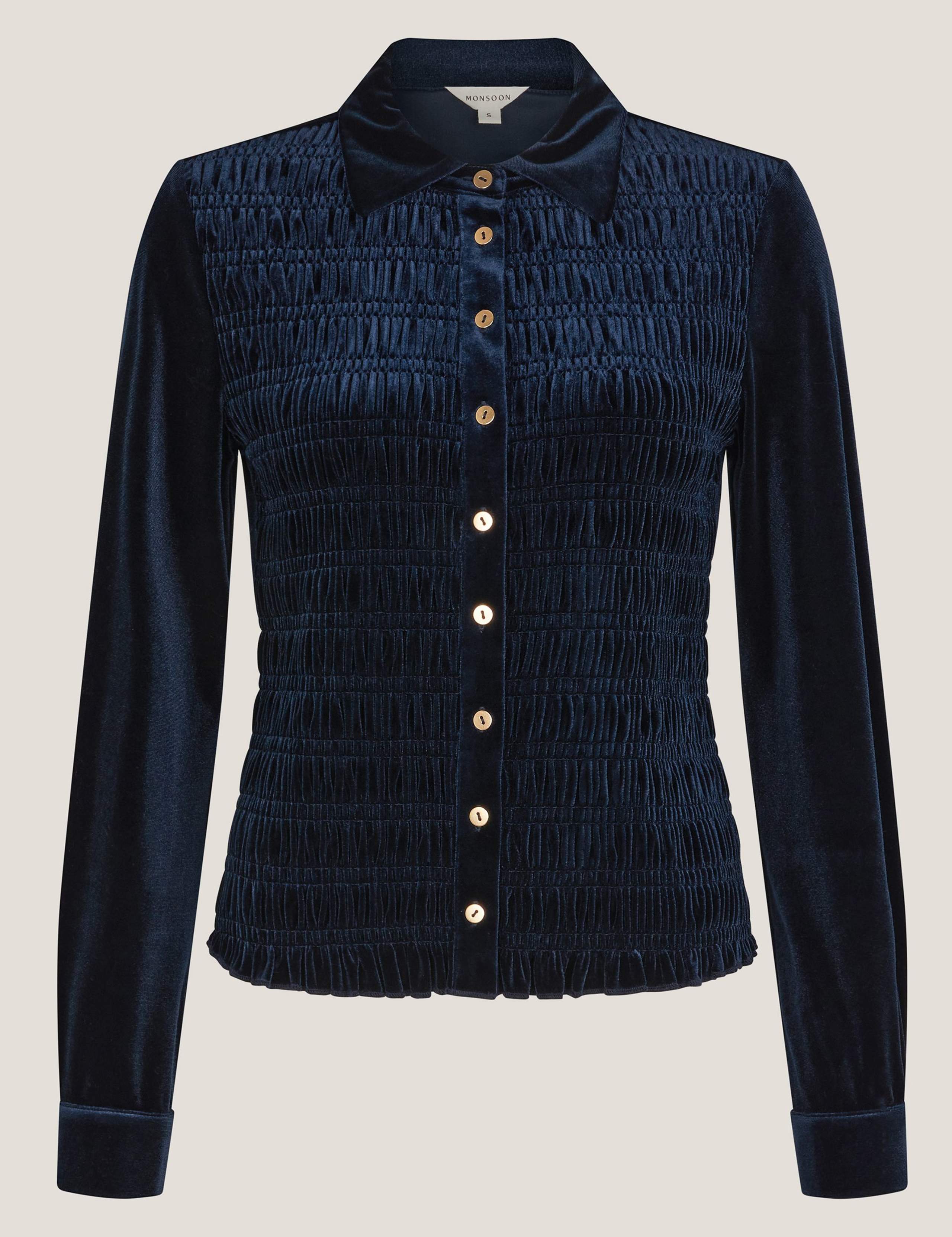 Velvet Smocked Shirt 2 of 5
