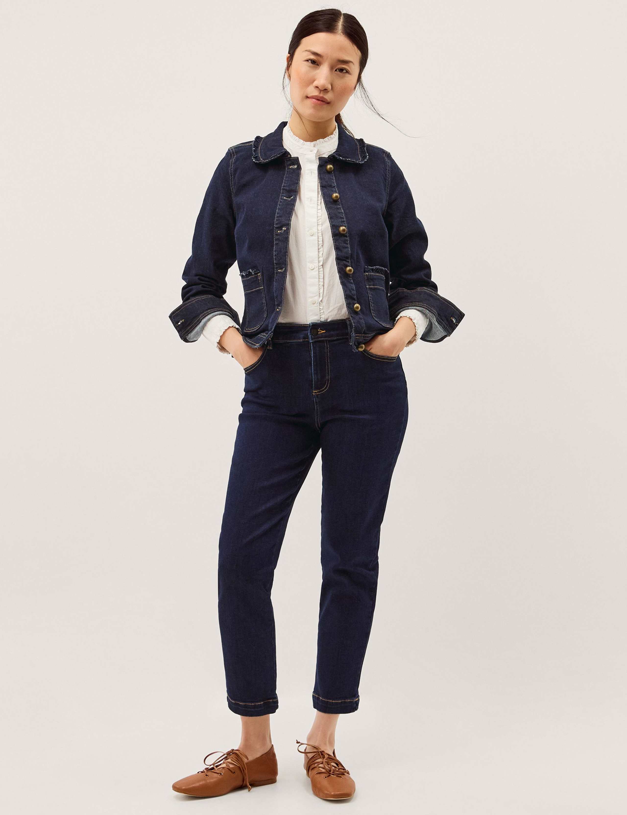 Mid Rise Skinny Straight Leg Cropped Jeans 4 of 5