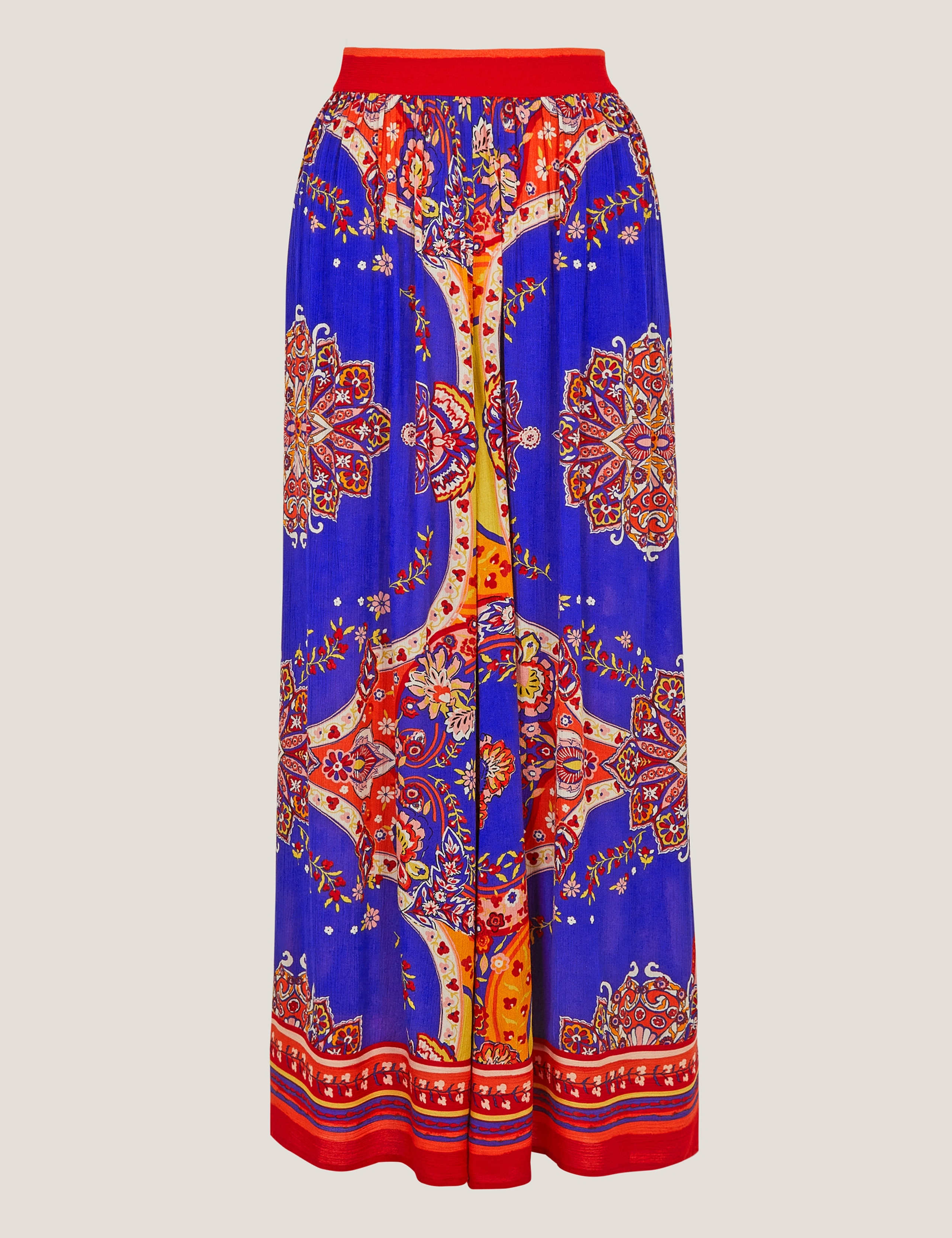 Printed Pull On Wide Leg Trousers 2 of 6