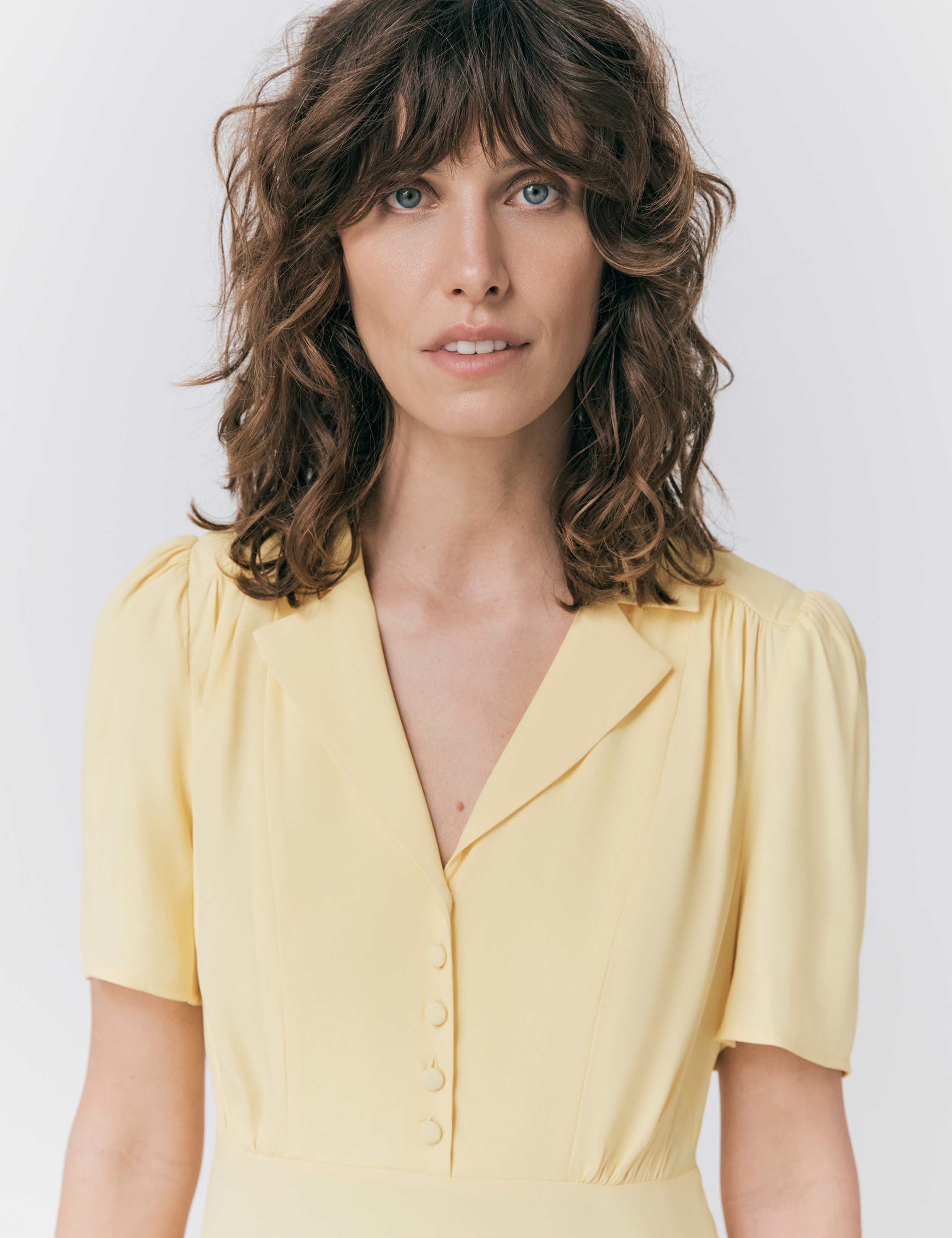 Crepe Button Detail Midi Shirt Dress 4 of 4