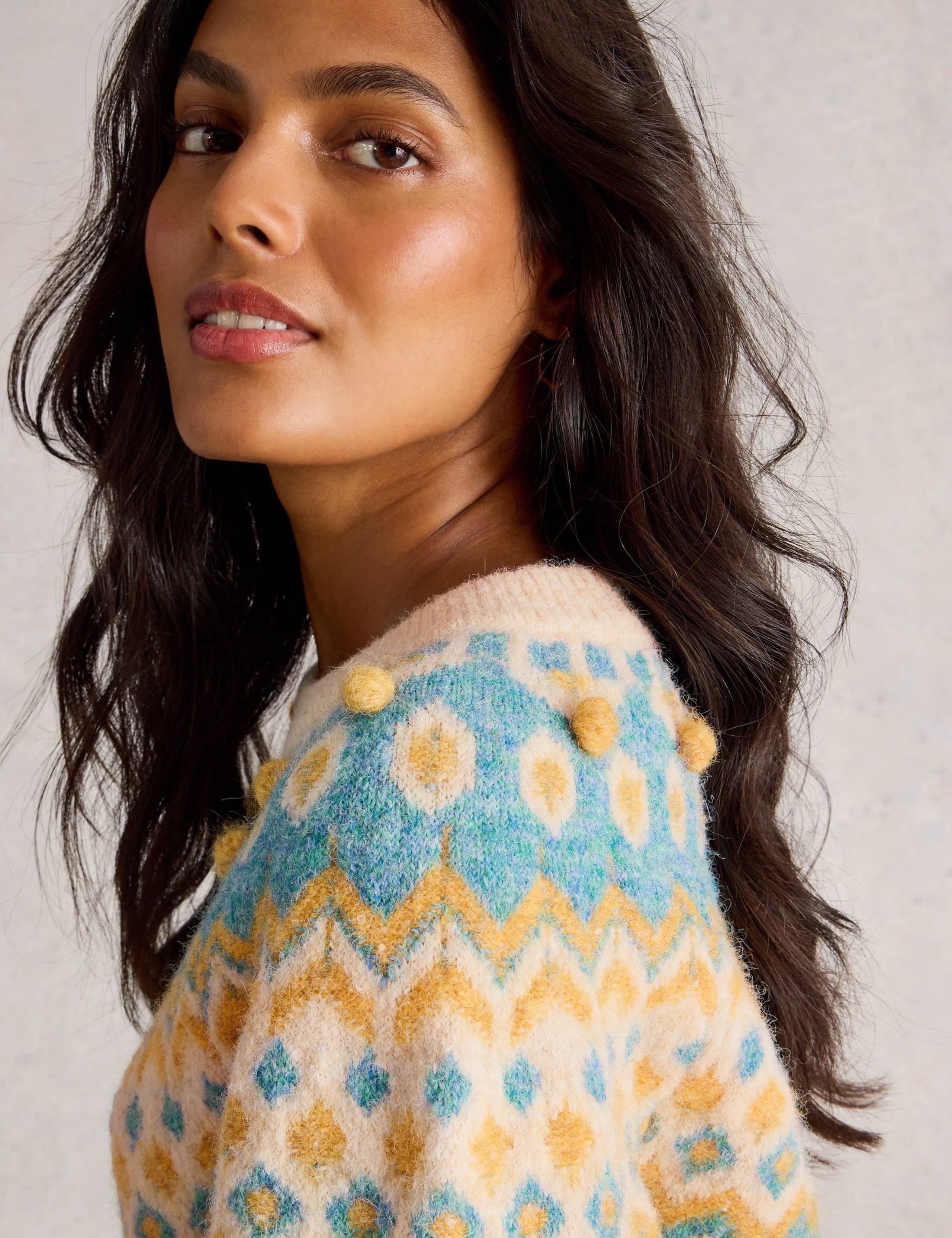 Fair Isle Cable Knit Crew Neck Jumper 5 of 6
