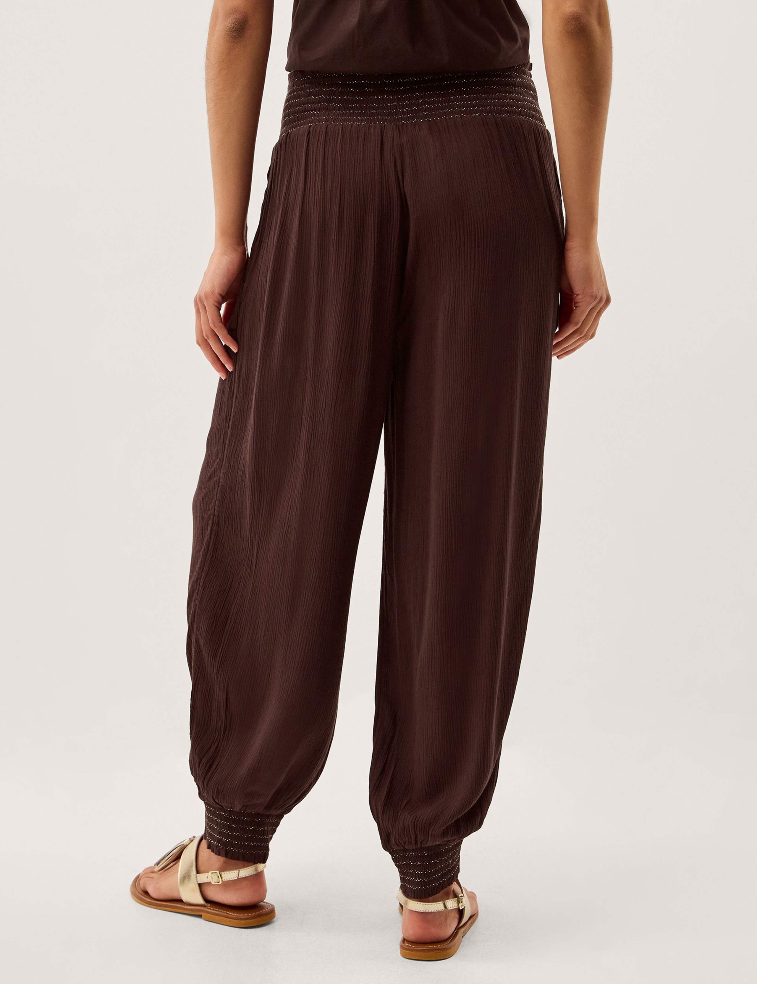 Shirred Relaxed Dropped Waist Trousers 3 of 5
