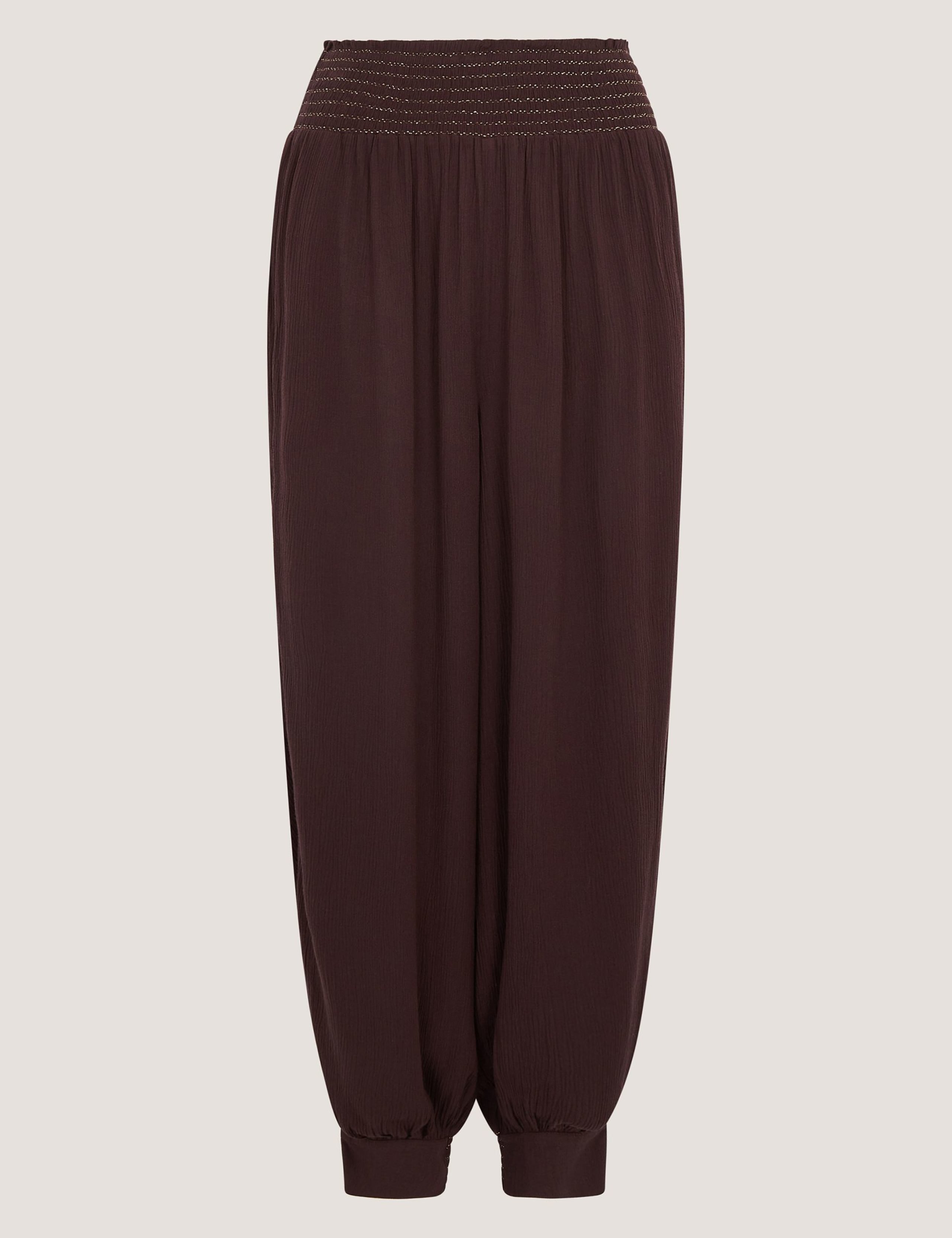 Shirred Relaxed Dropped Waist Trousers 2 of 5