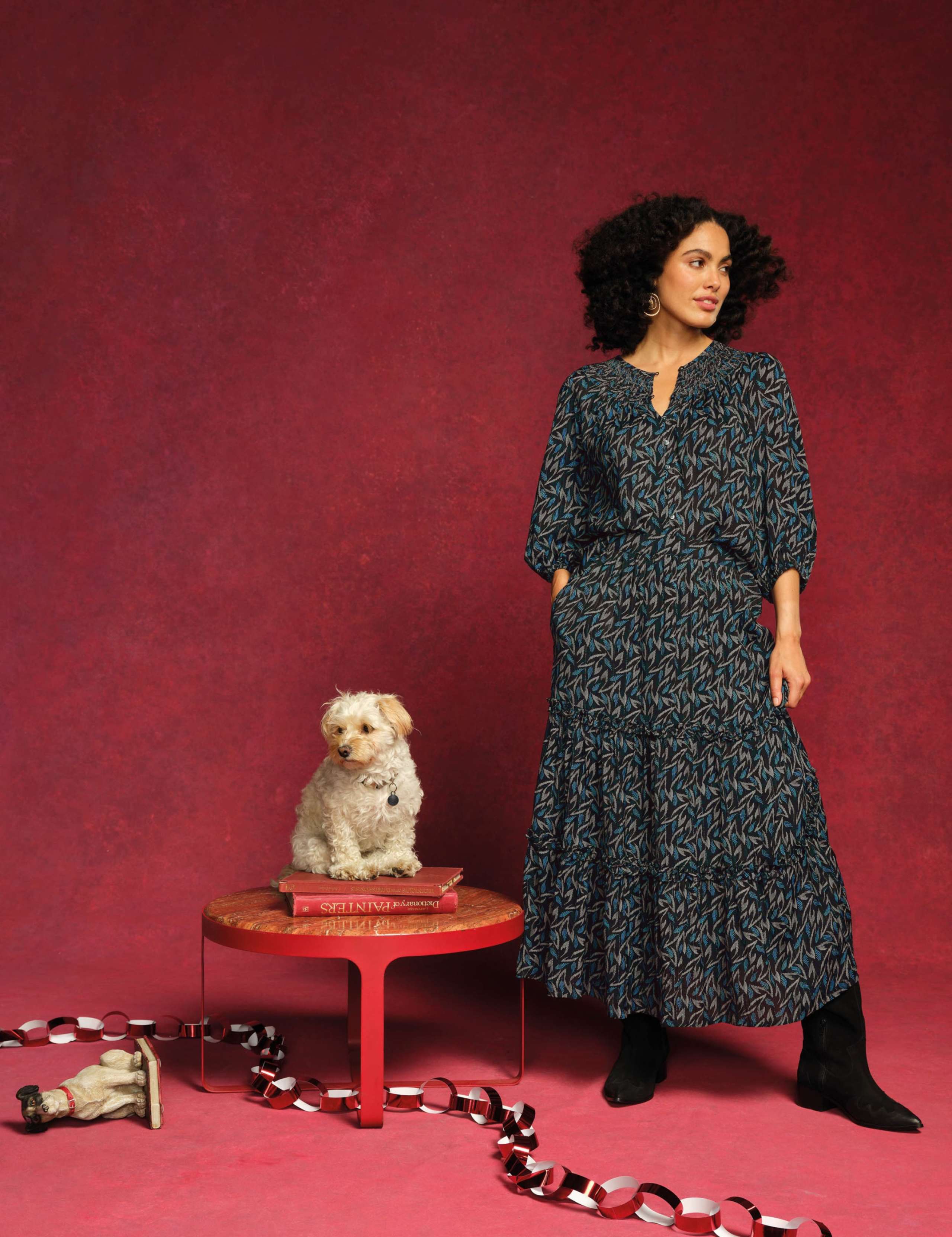 Metallic Printed Blouson Sleeve Blouse 7 of 7