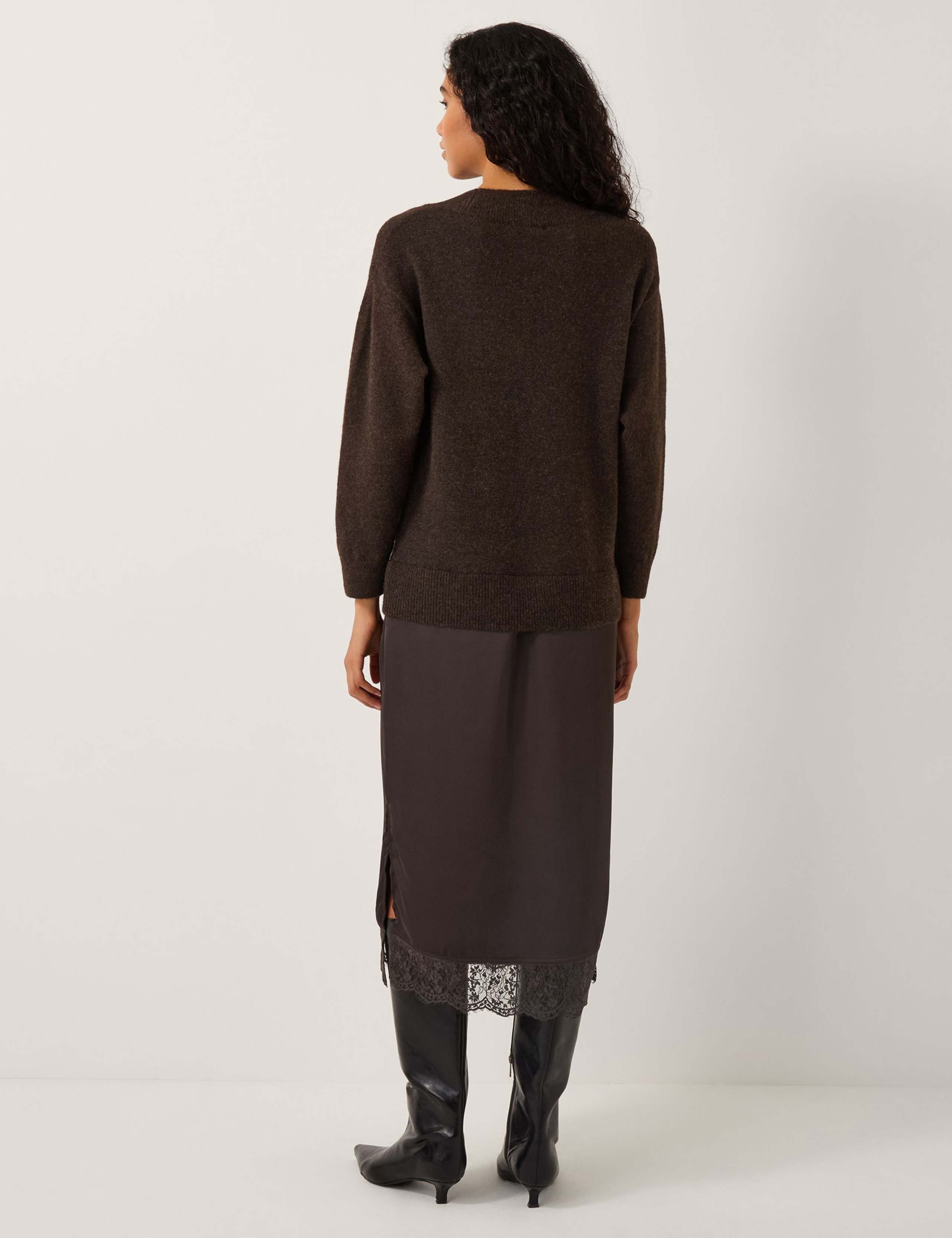 Lace V-Neck Midi Jumper Dress 2 of 5