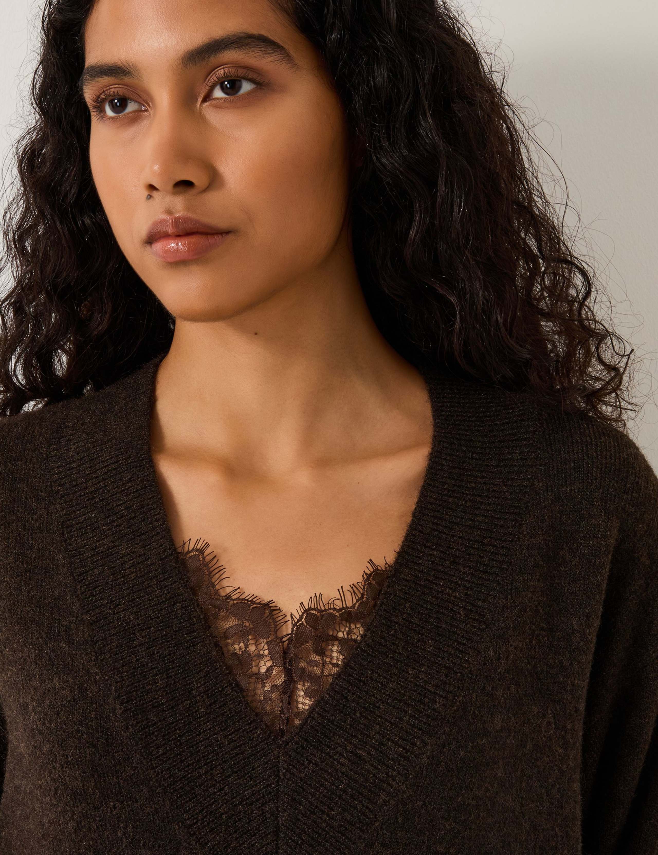 Lace V-Neck Midi Jumper Dress 5 of 5