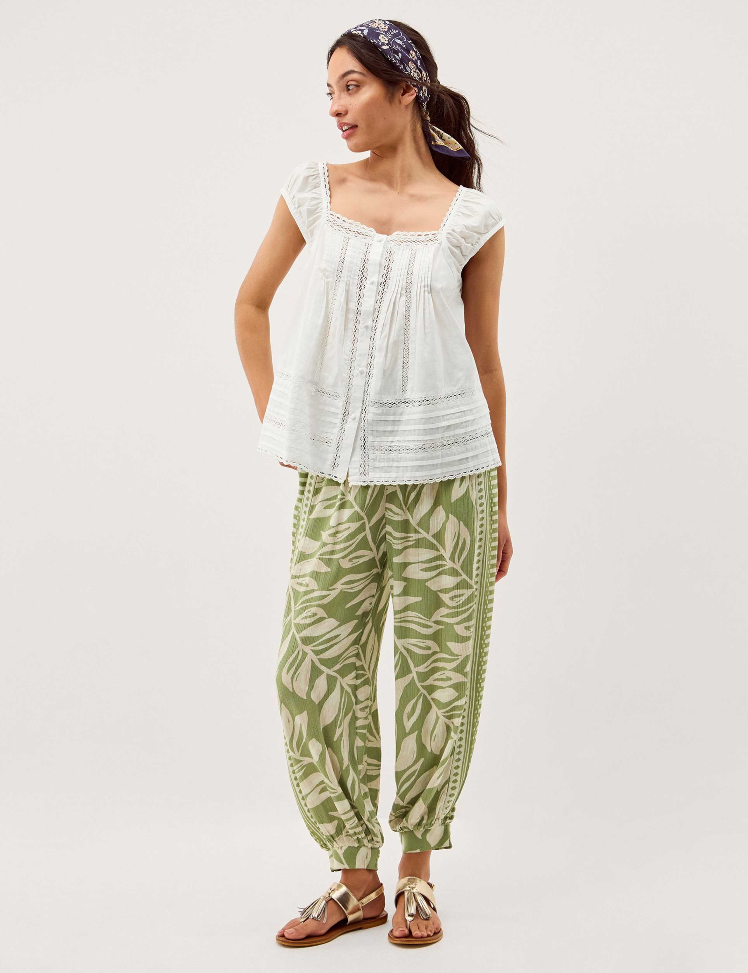 Pure Cotton Broderie Square Neck Blouse 3 of 5