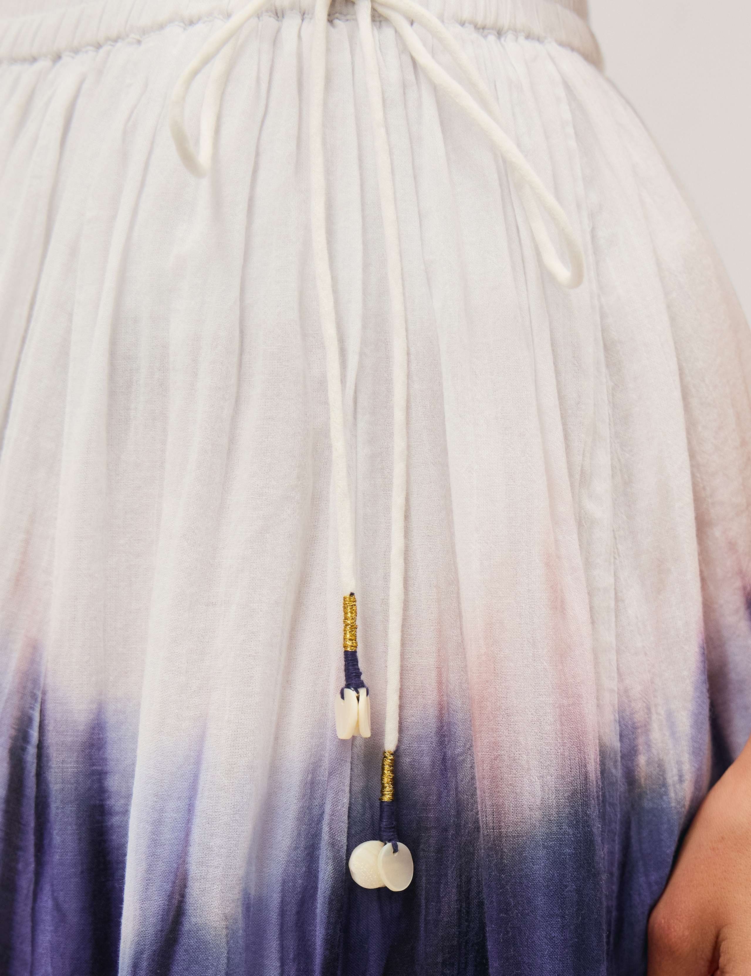 Pure Cotton Tie Dye Midi A-Line Skirt 4 of 4