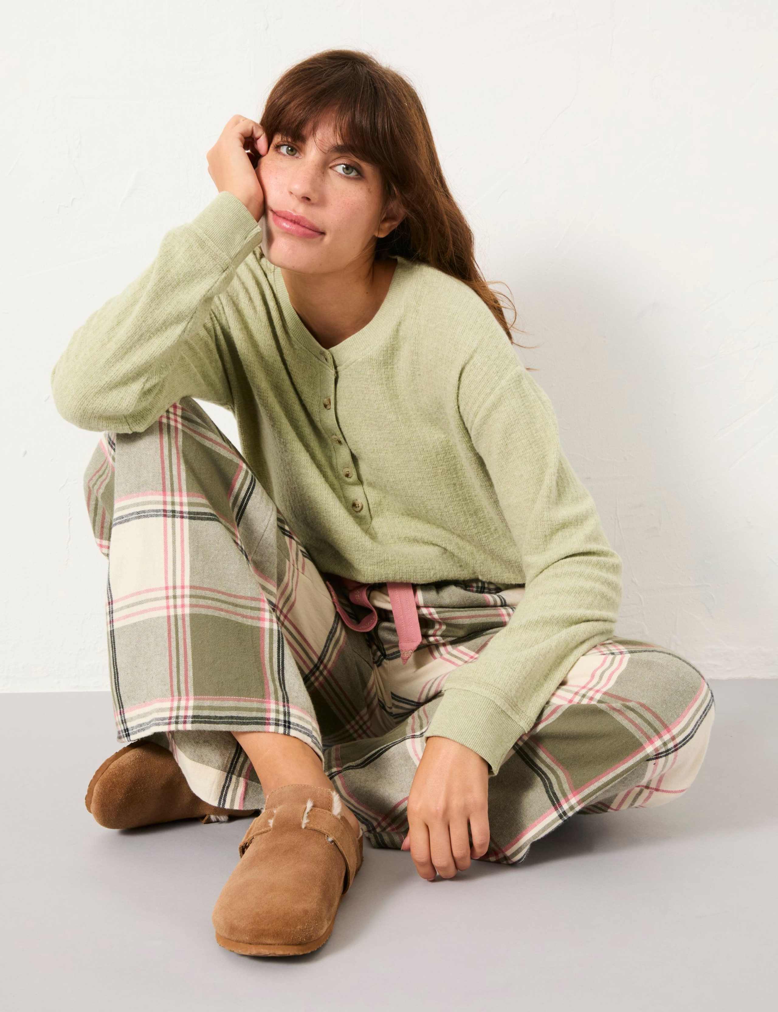 Pure Cotton Checked Pyjama Bottoms 3 of 5