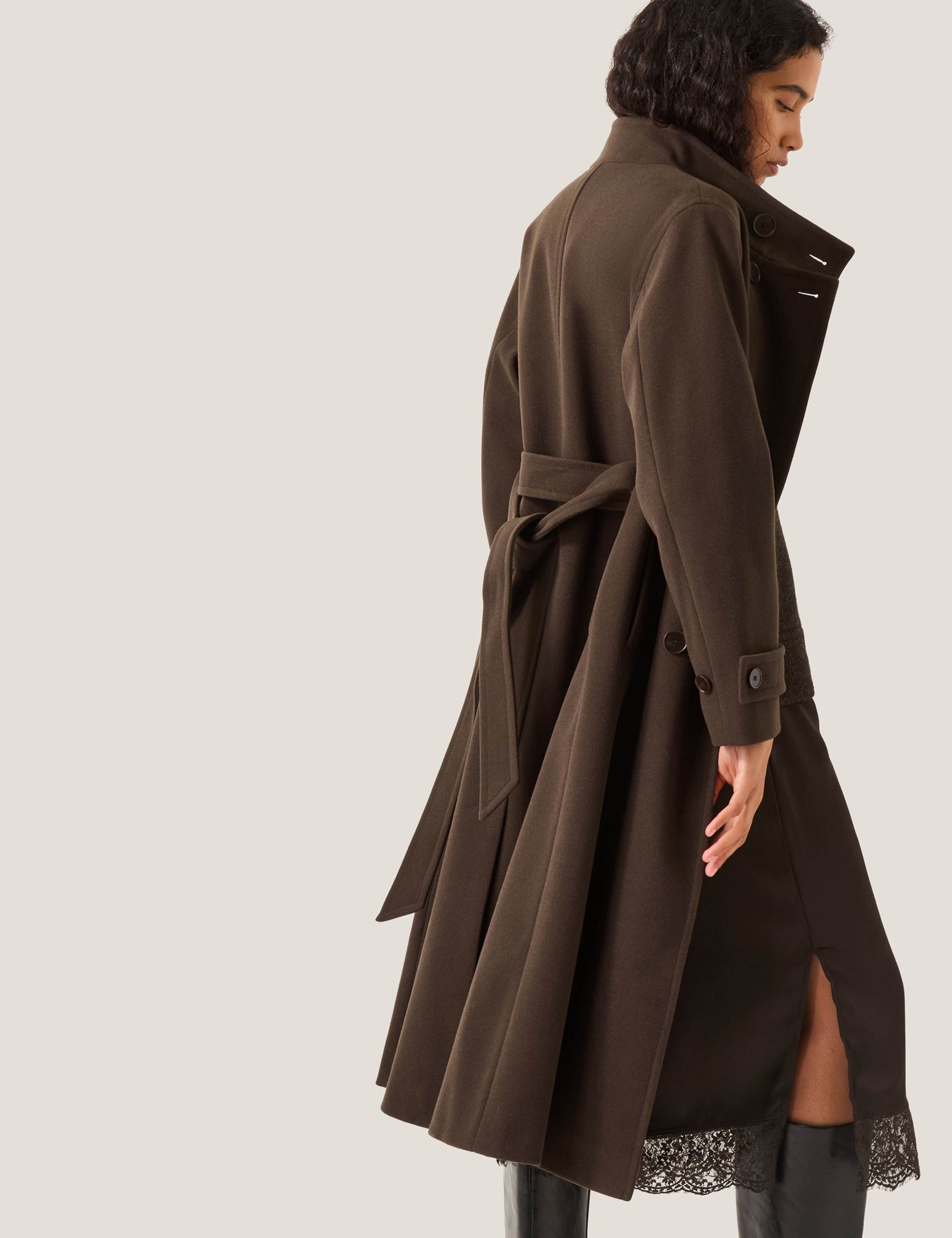 Belted Funnel Neck Trench Coat 4 of 5
