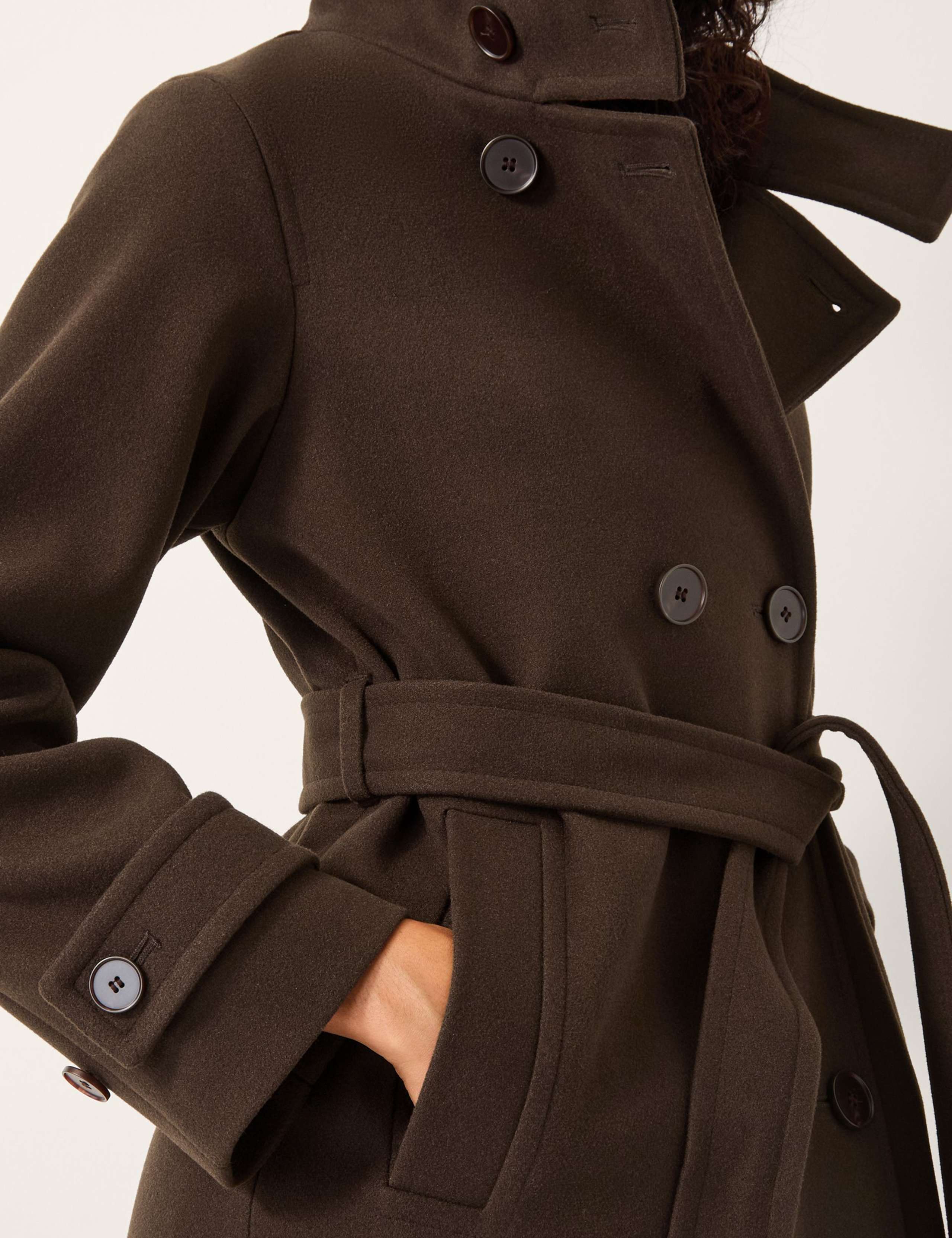 Belted Funnel Neck Trench Coat 5 of 5