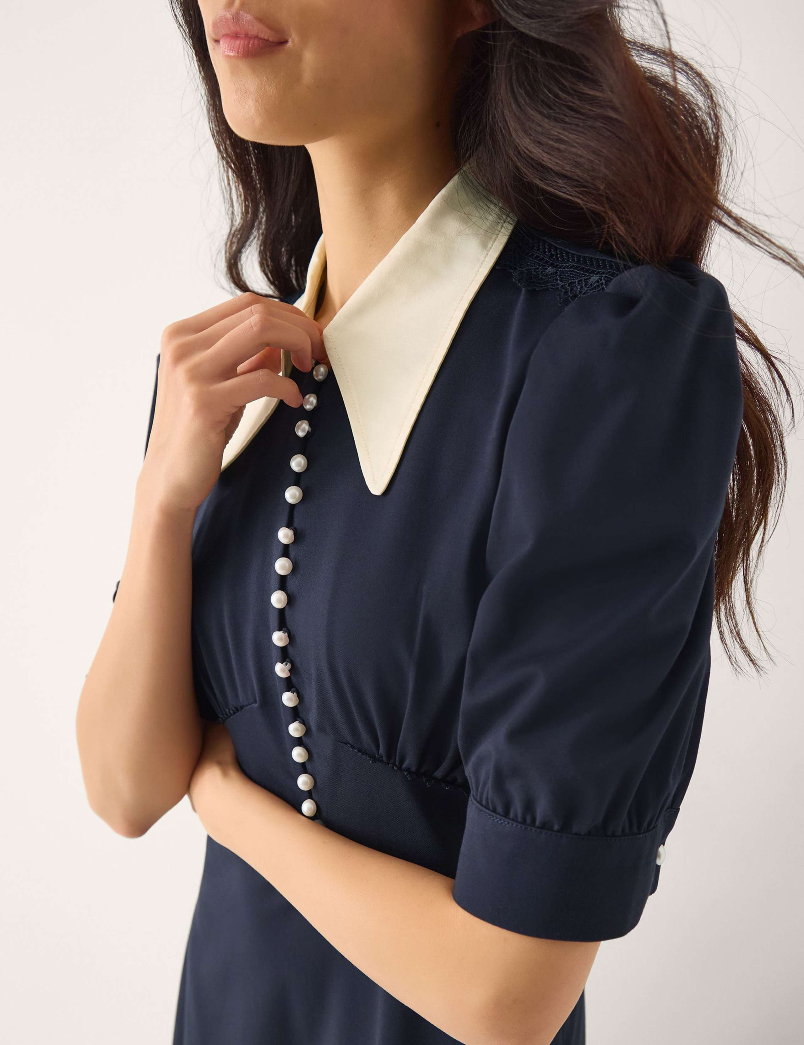 Jersey Collared Midi Waisted Dress 4 of 4