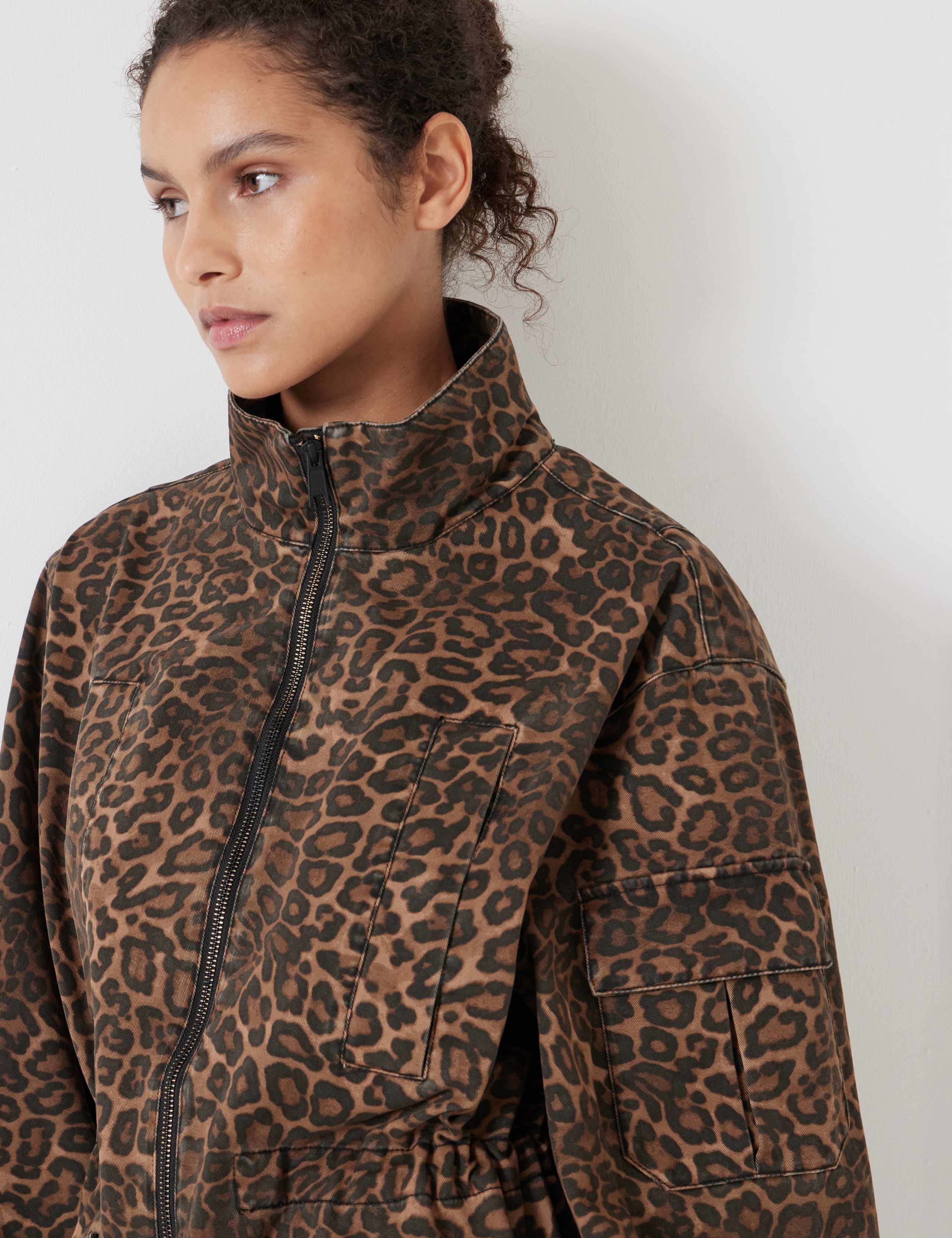 Pure Cotton Leopard Print Utility Parka 5 of 6