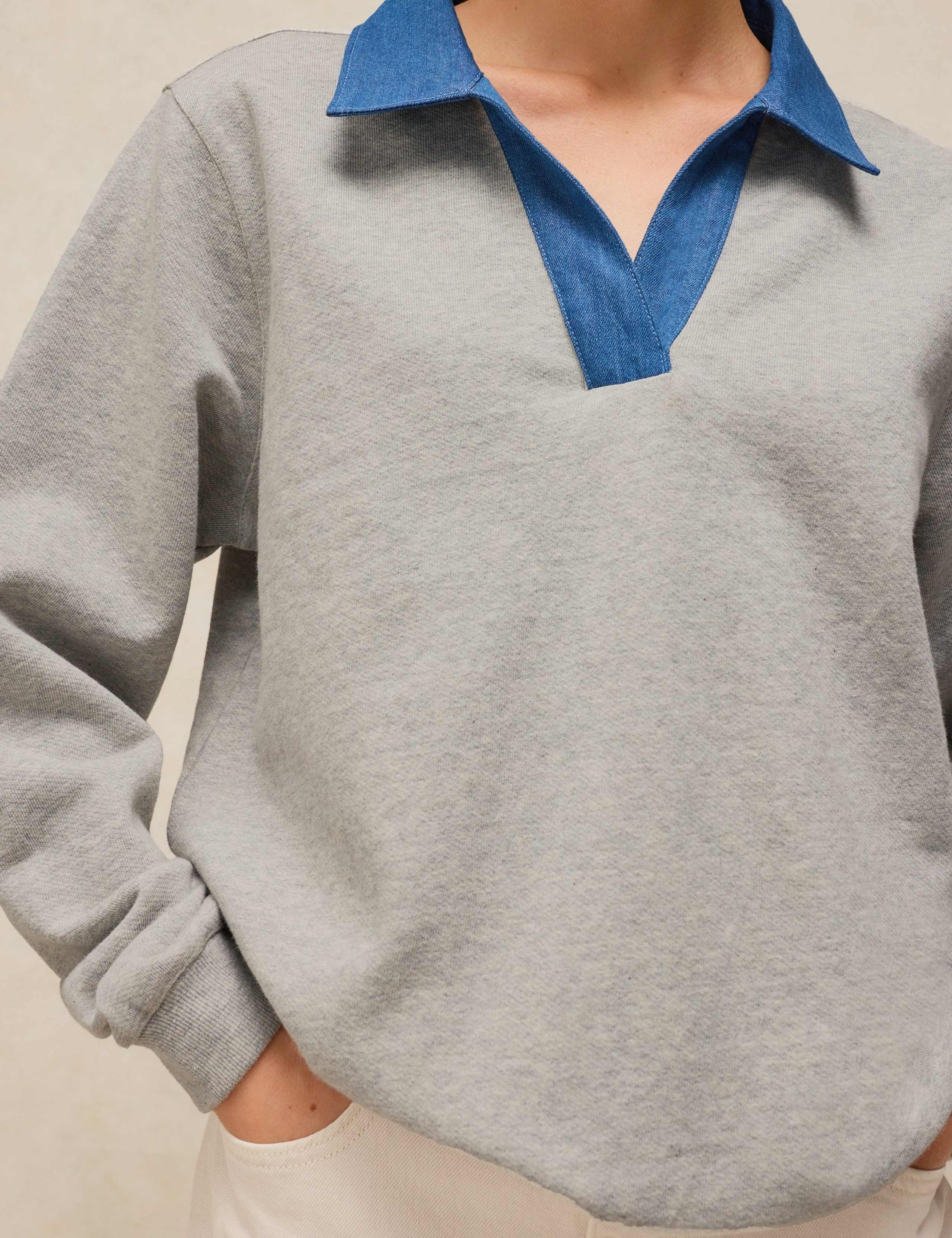Pure Cotton Collared Sweatshirt 5 of 6